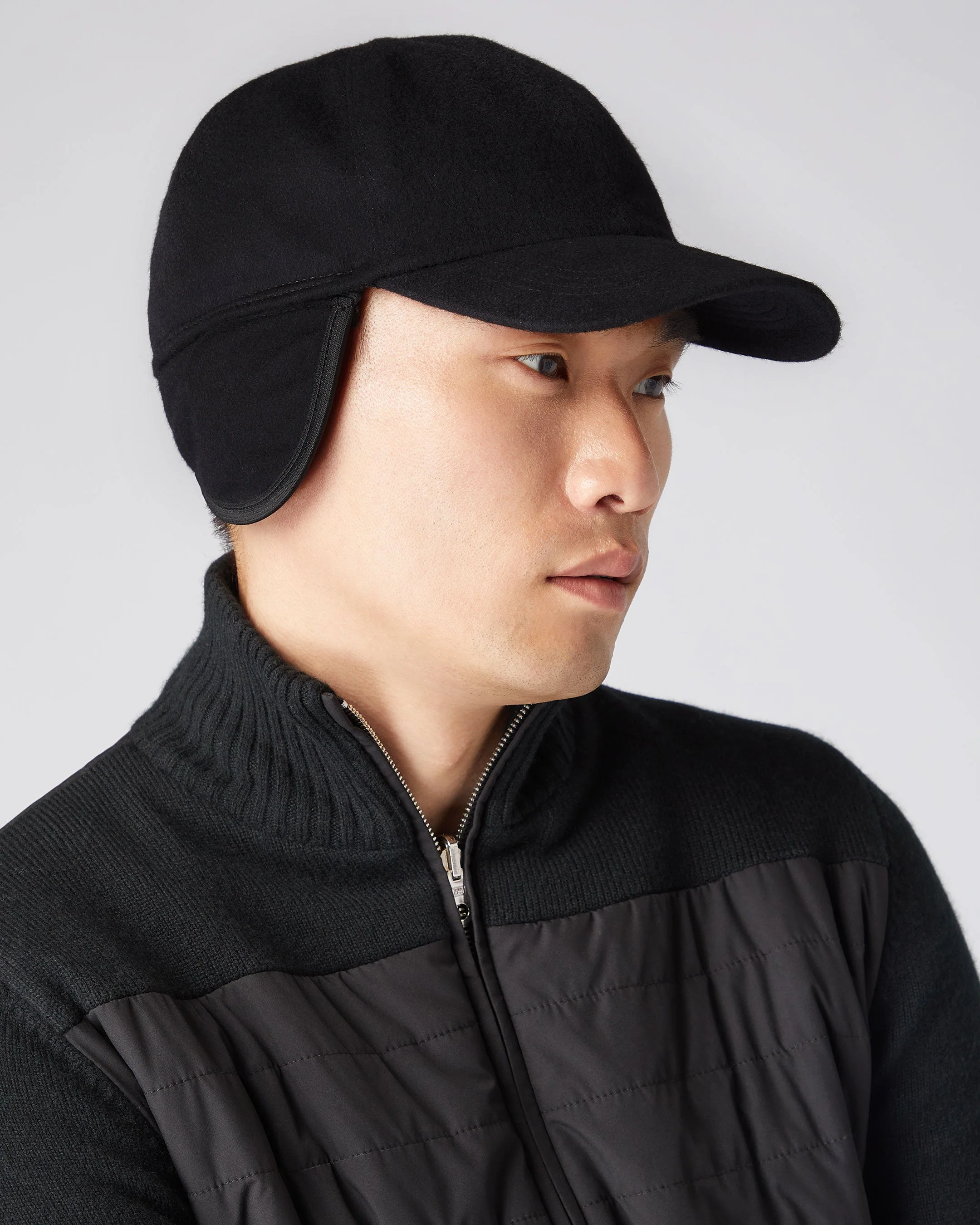 Unisex Cashmere Cap Black - Image 4