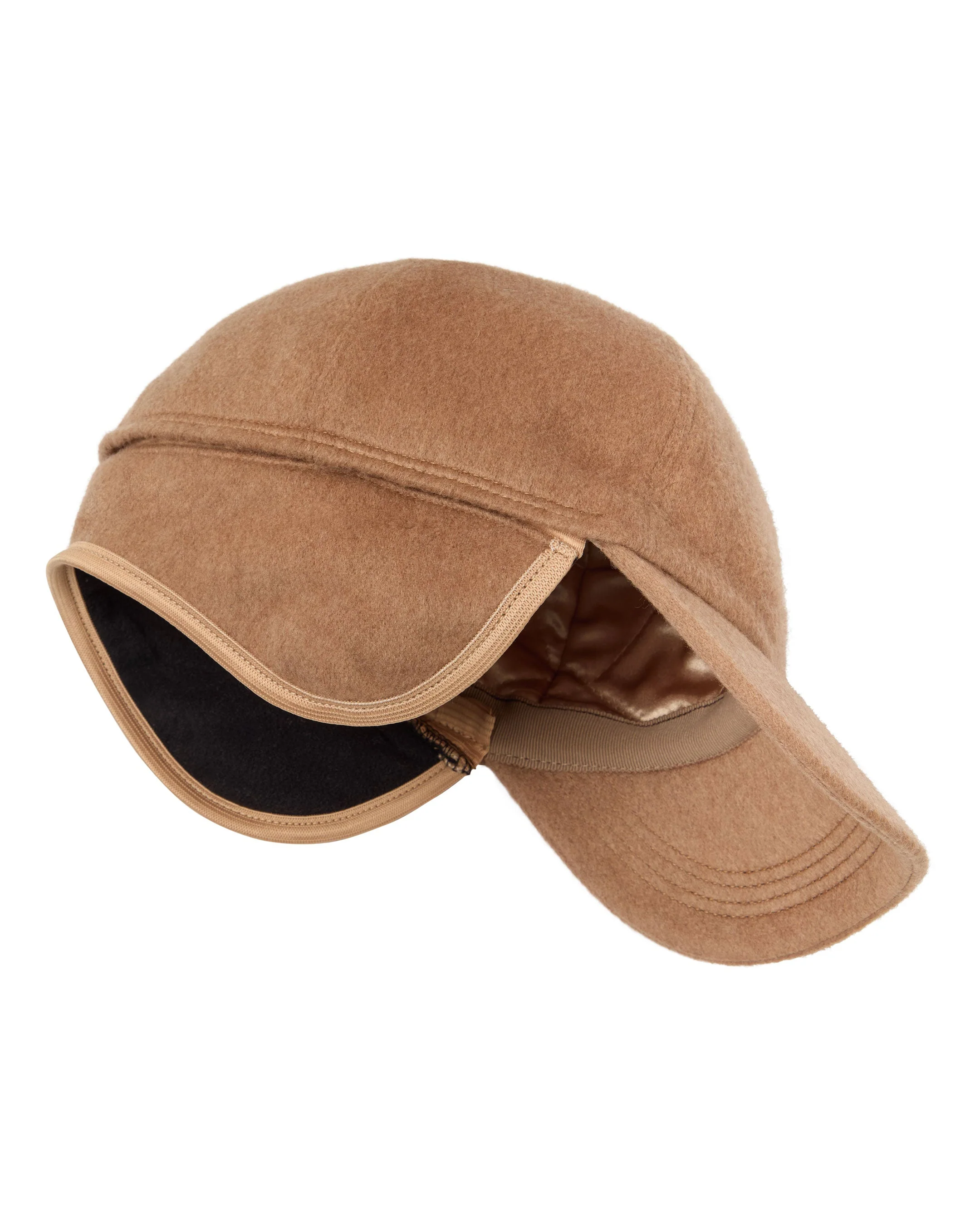 Unisex Cashmere Cap Camel Brown - Image 3