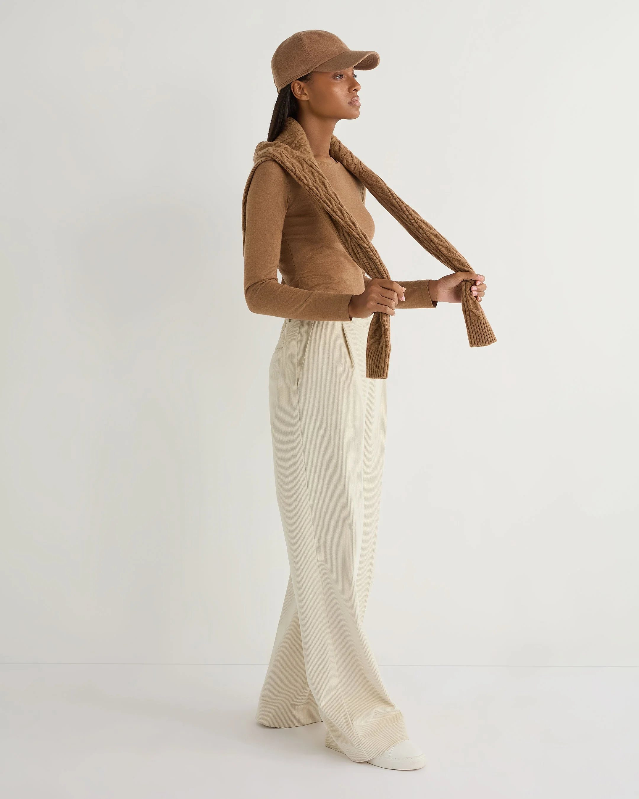 Unisex Cashmere Cap Camel Brown - Image 7