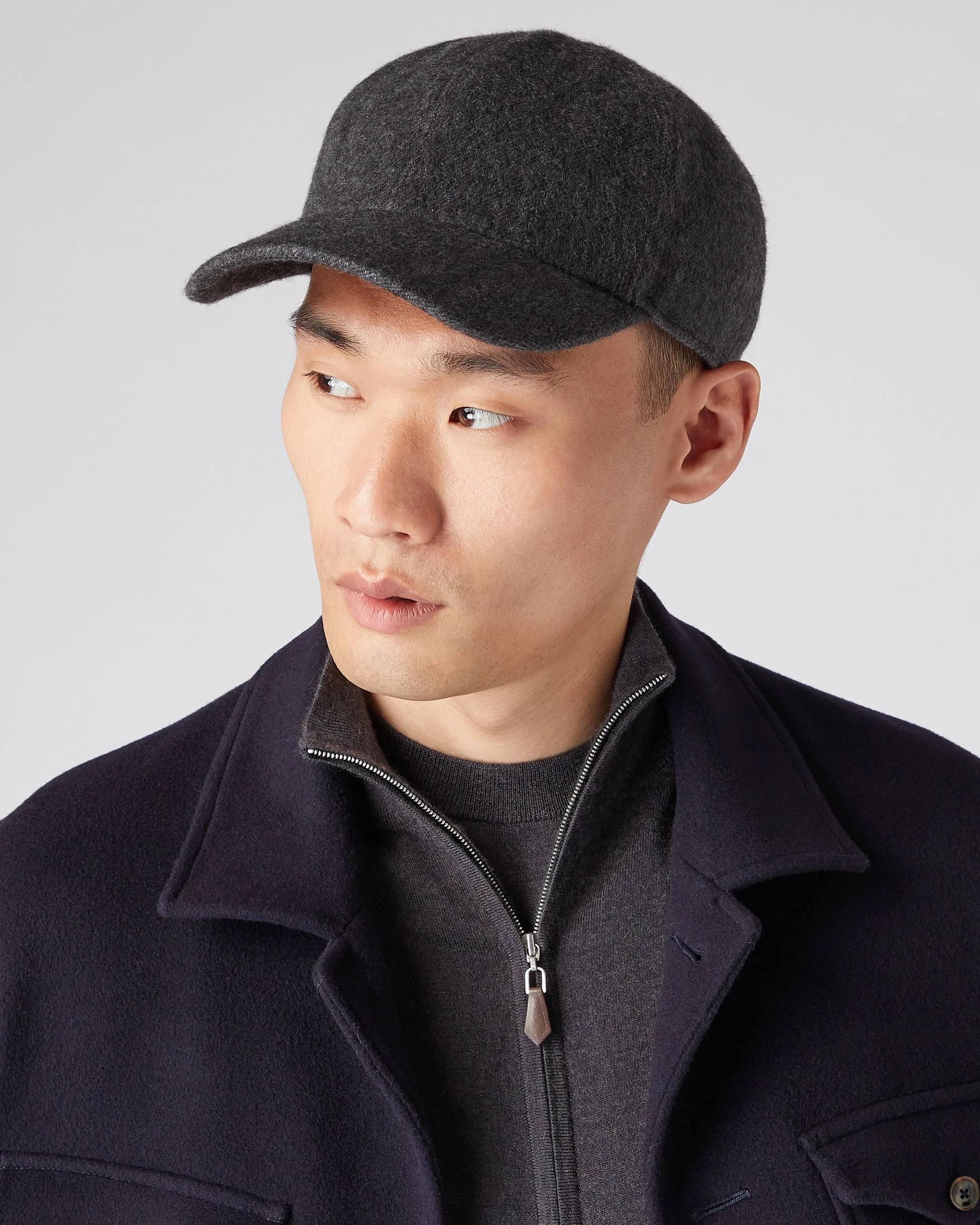Unisex Cashmere Cap Dark Grey - Image 5