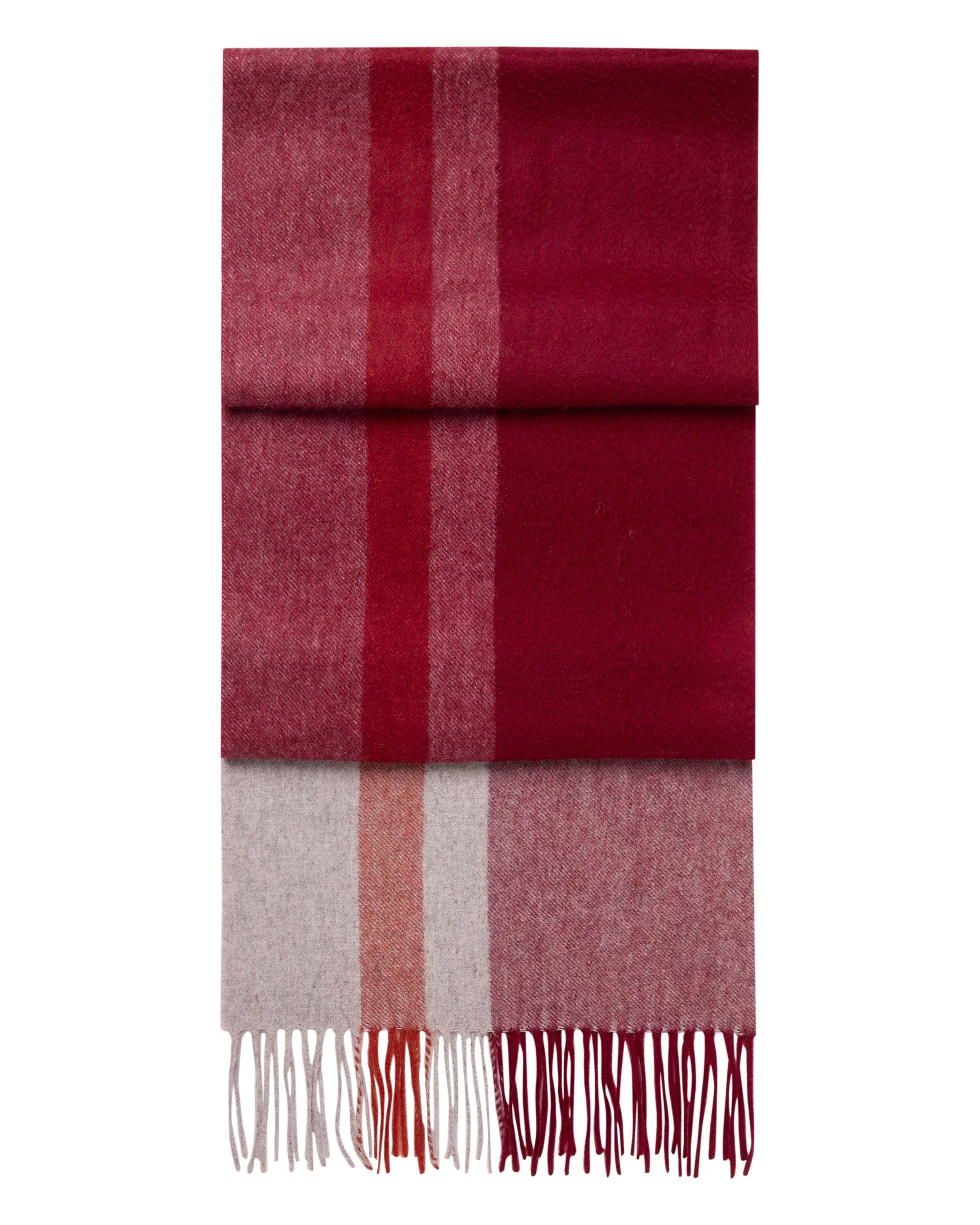 Unisex Cashmere Check Scarf Red + Grey