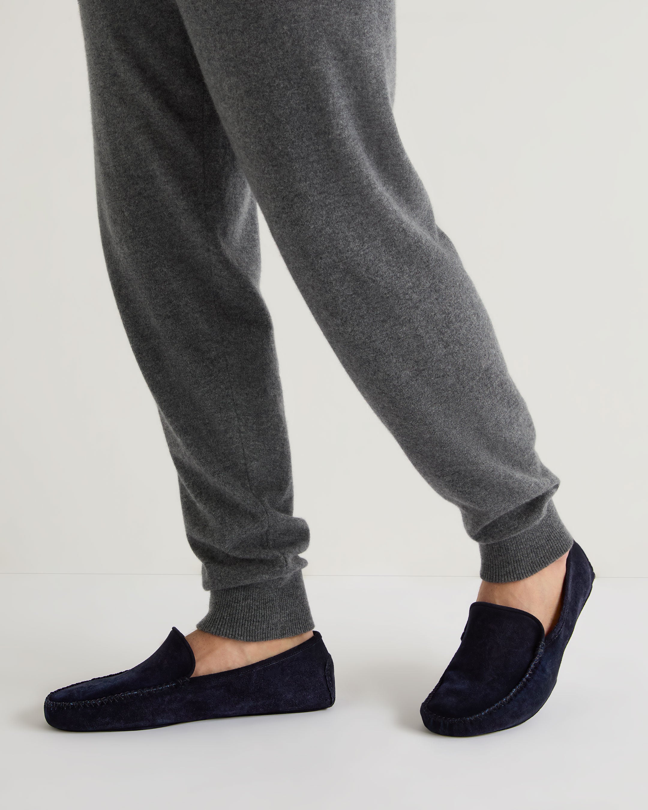 Unisex Suede Moccasin Navy Blue - Image 3