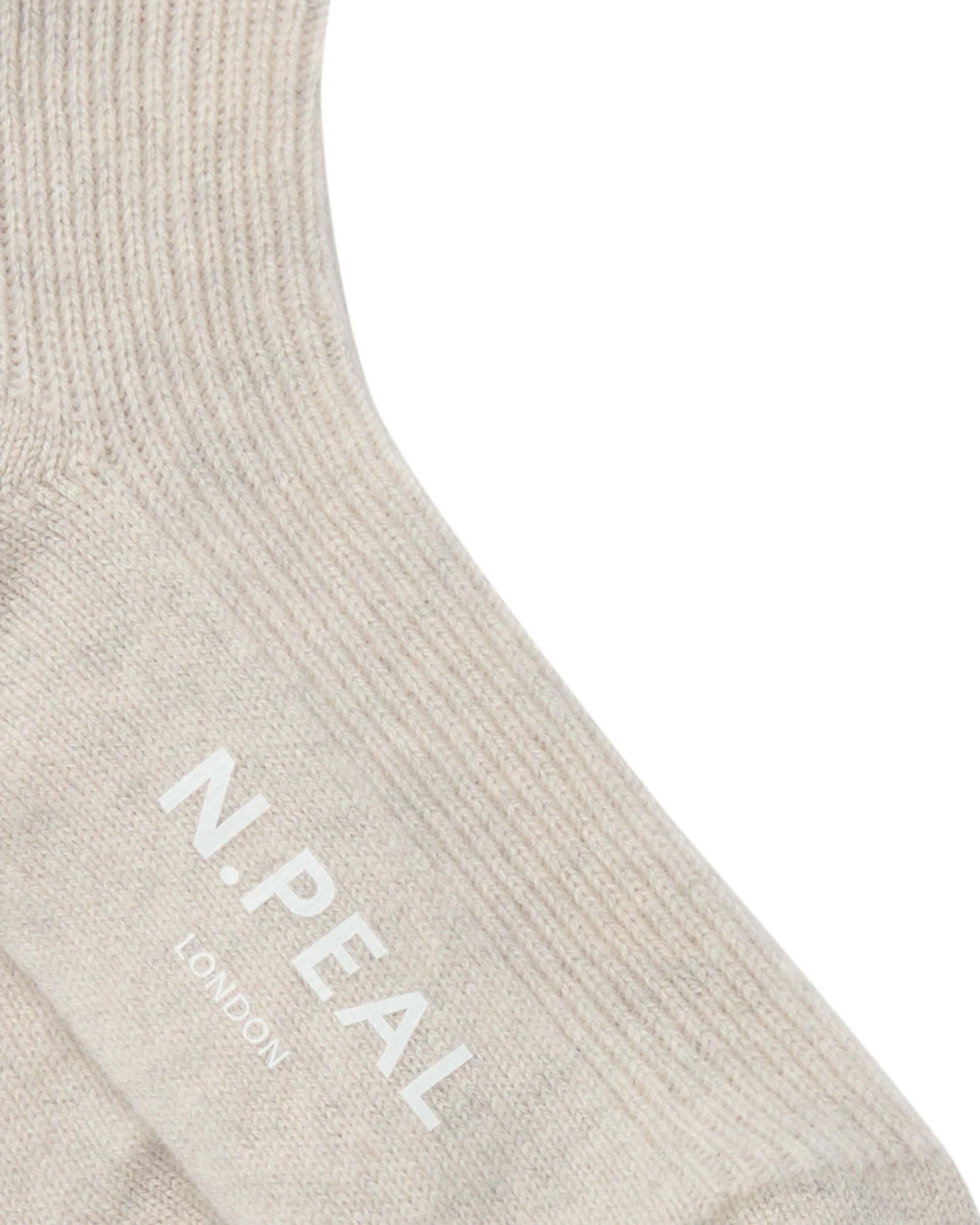 Unisex Cashmere Rib Bed Socks Pebble Grey - Image 2