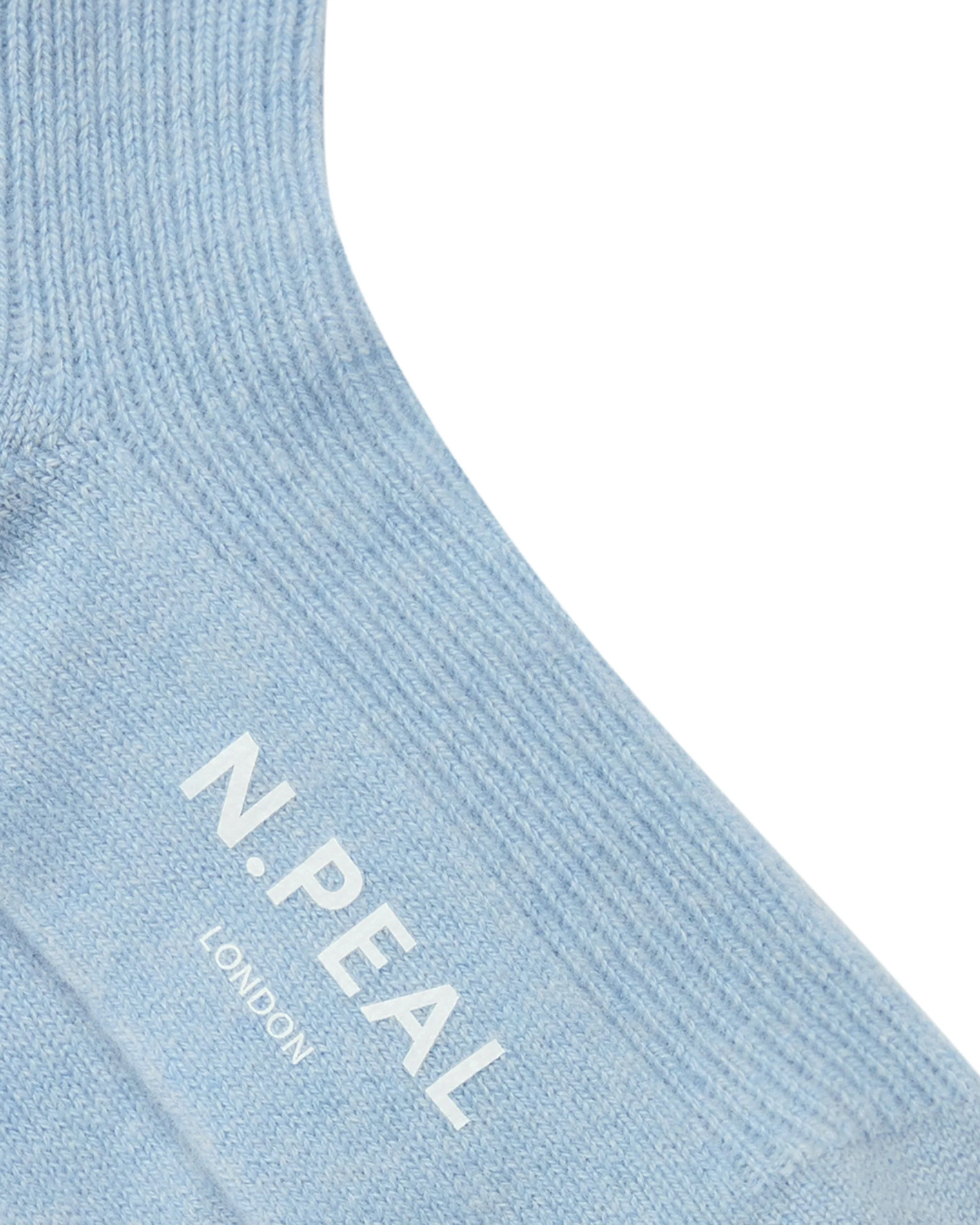 Unisex Cashmere Rib Bed Socks Sea Mist Blue - Image 2