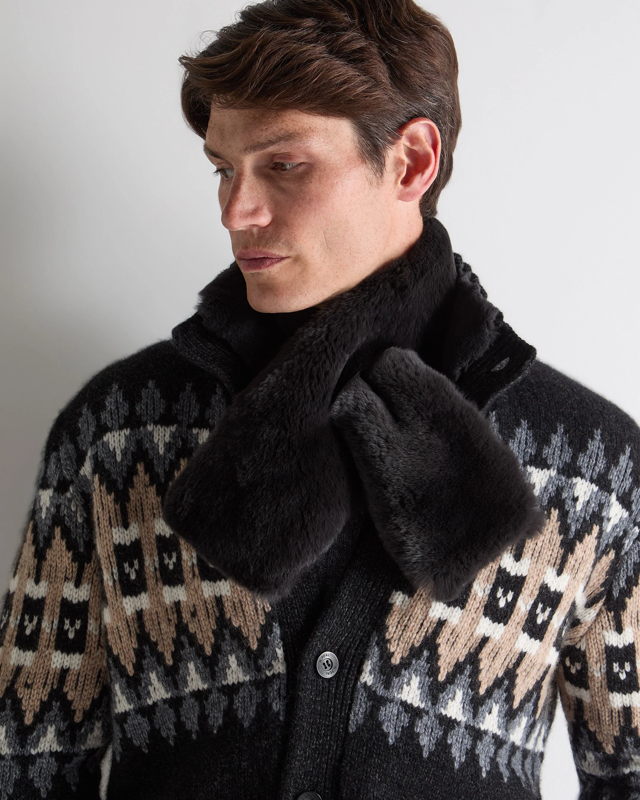 Unisex Fur Neckwarmer Chocolate Brown - Image 2
