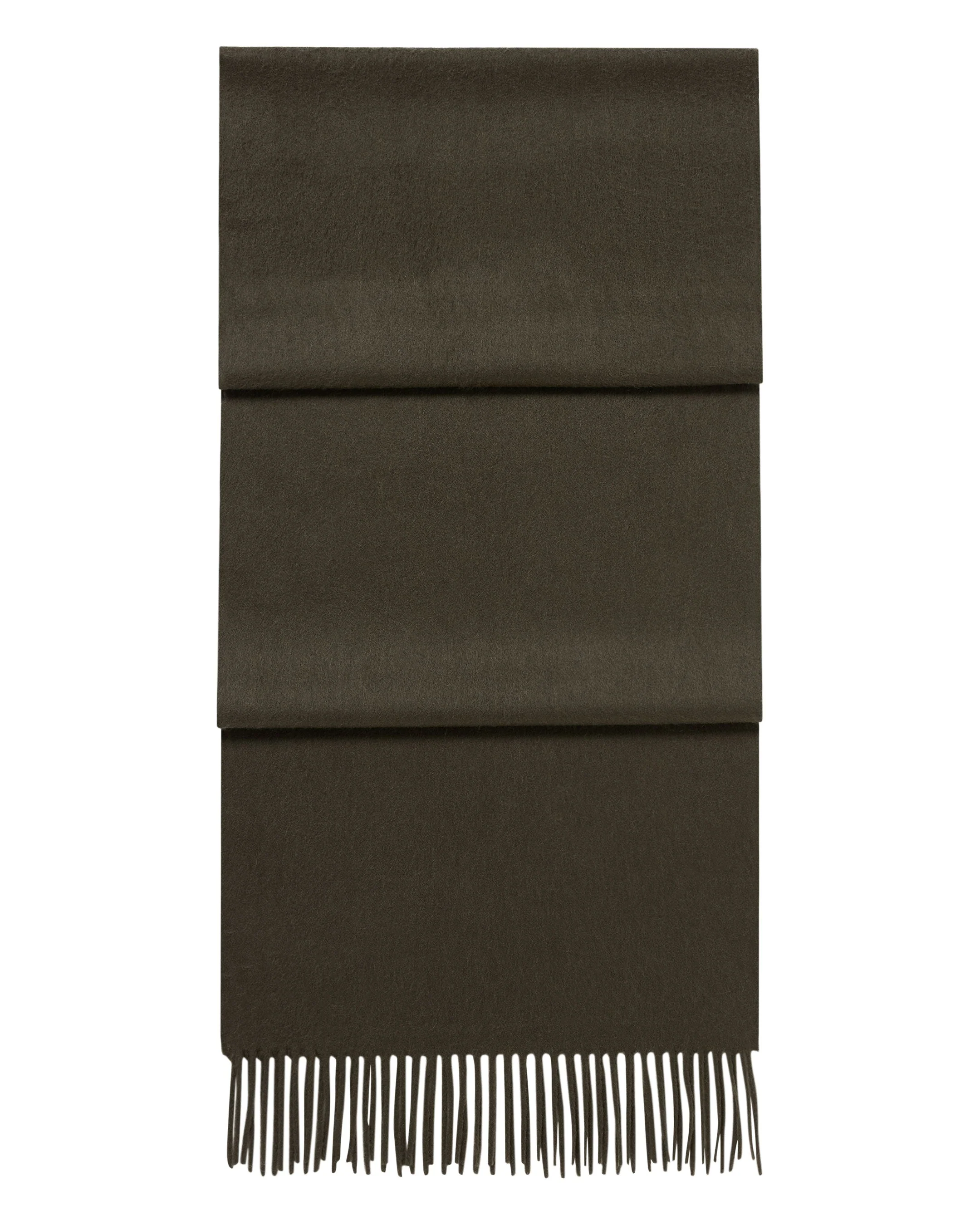 Unisex Large Woven Cashmere Scarf Arabica Khaki Green