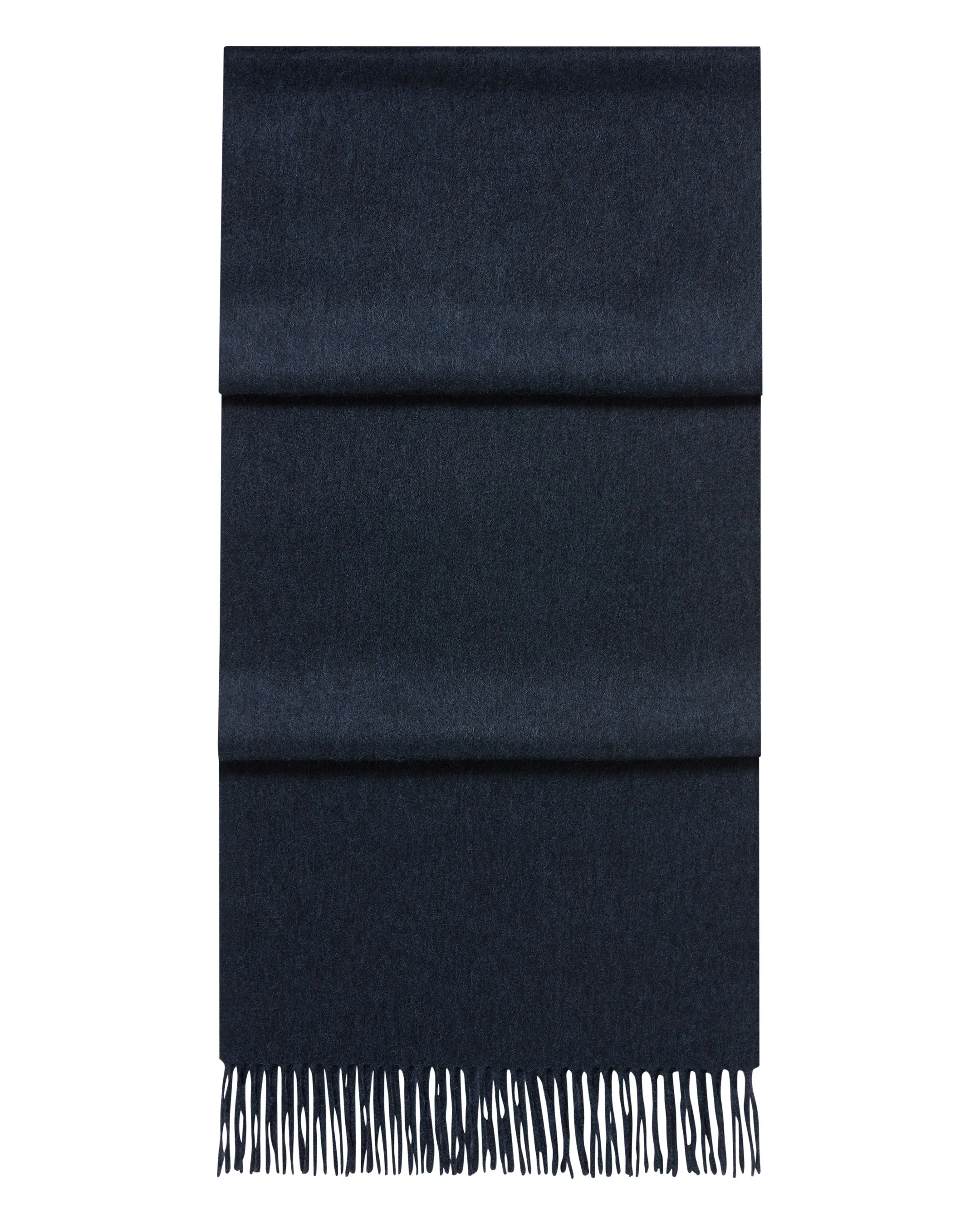 Unisex Large Woven Cashmere Scarf Indigo Blue
