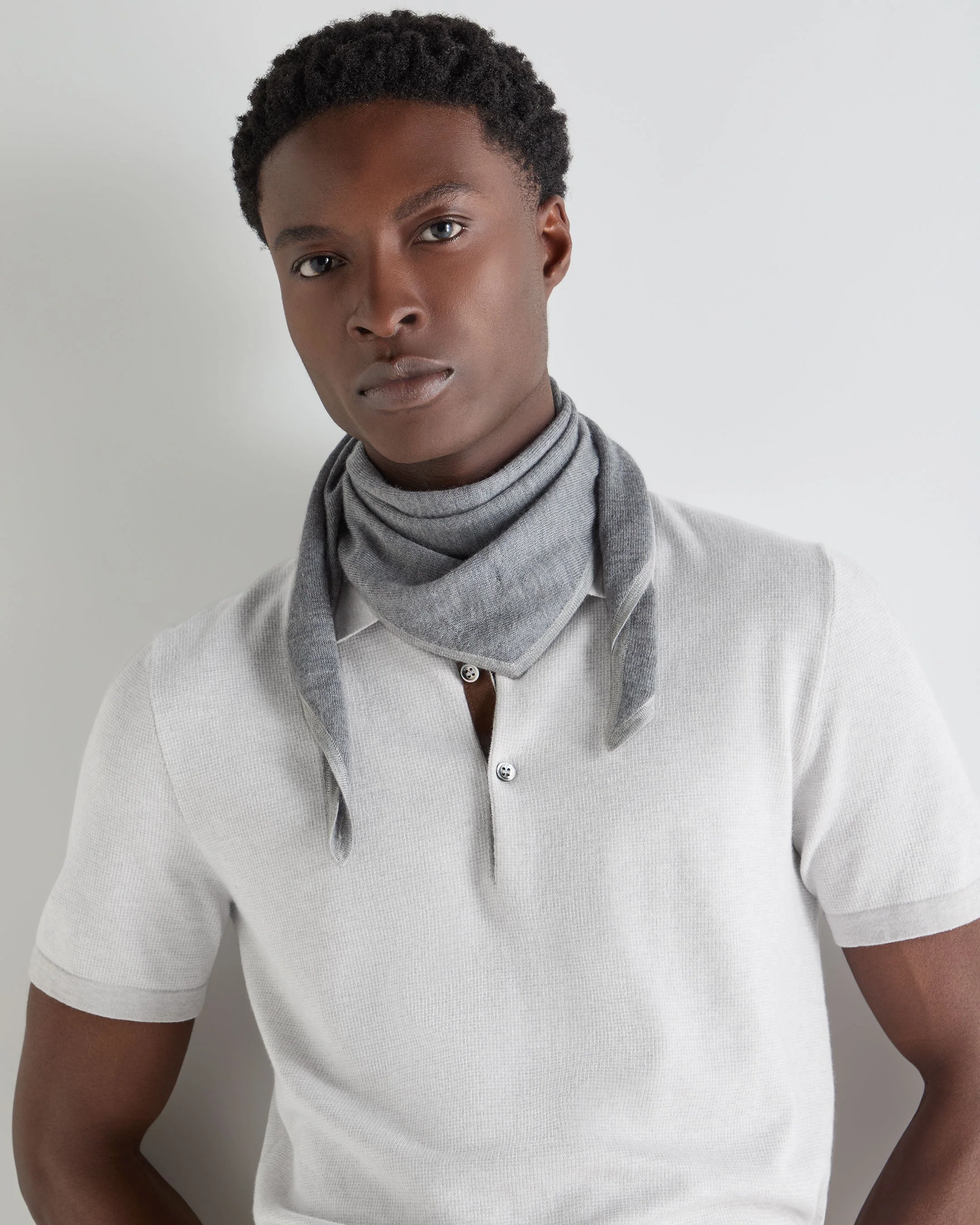 Unisex Silk Cashmere Scarf Graphite Grey - Image 2