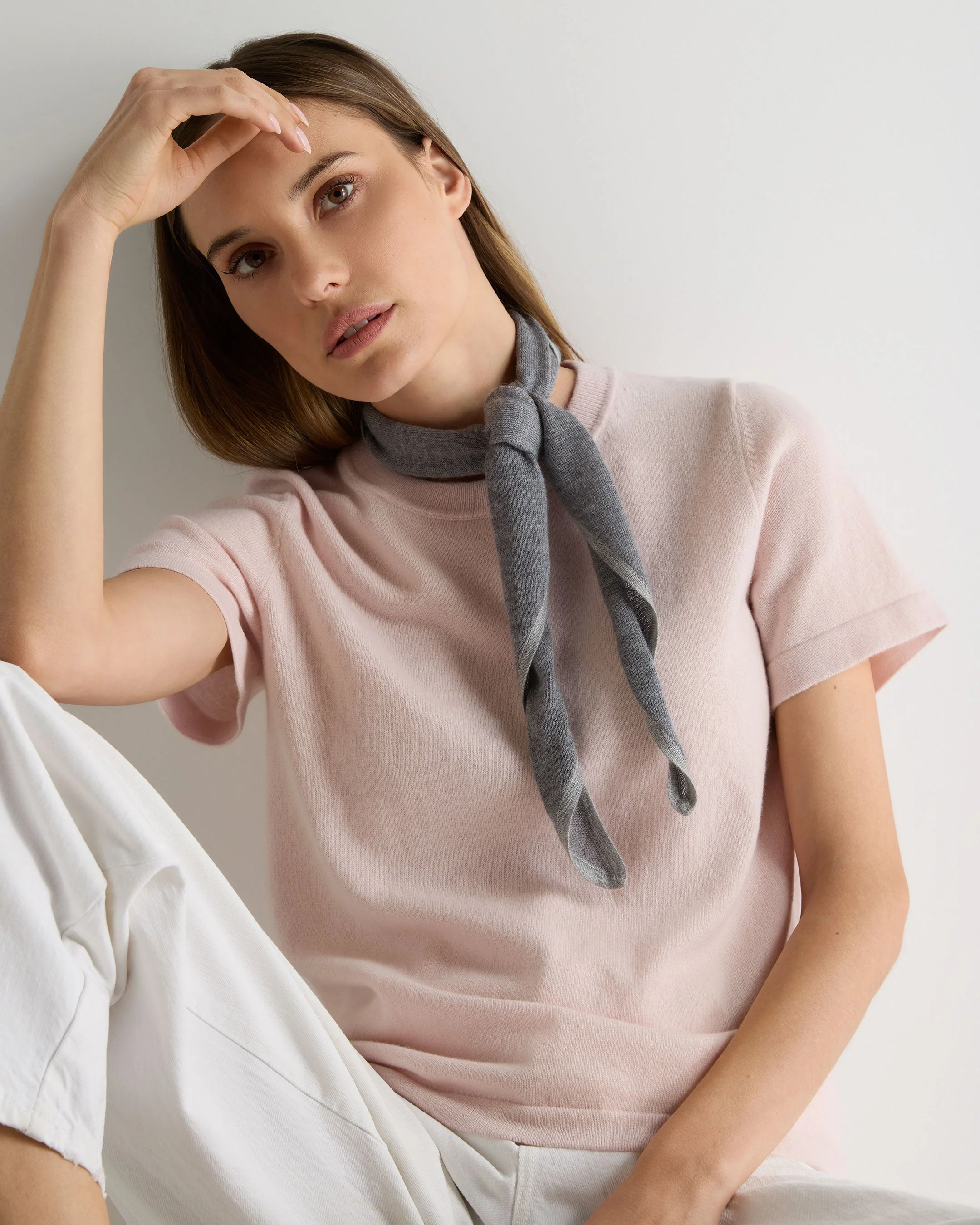 Unisex Silk Cashmere Scarf Graphite Grey - Image 5