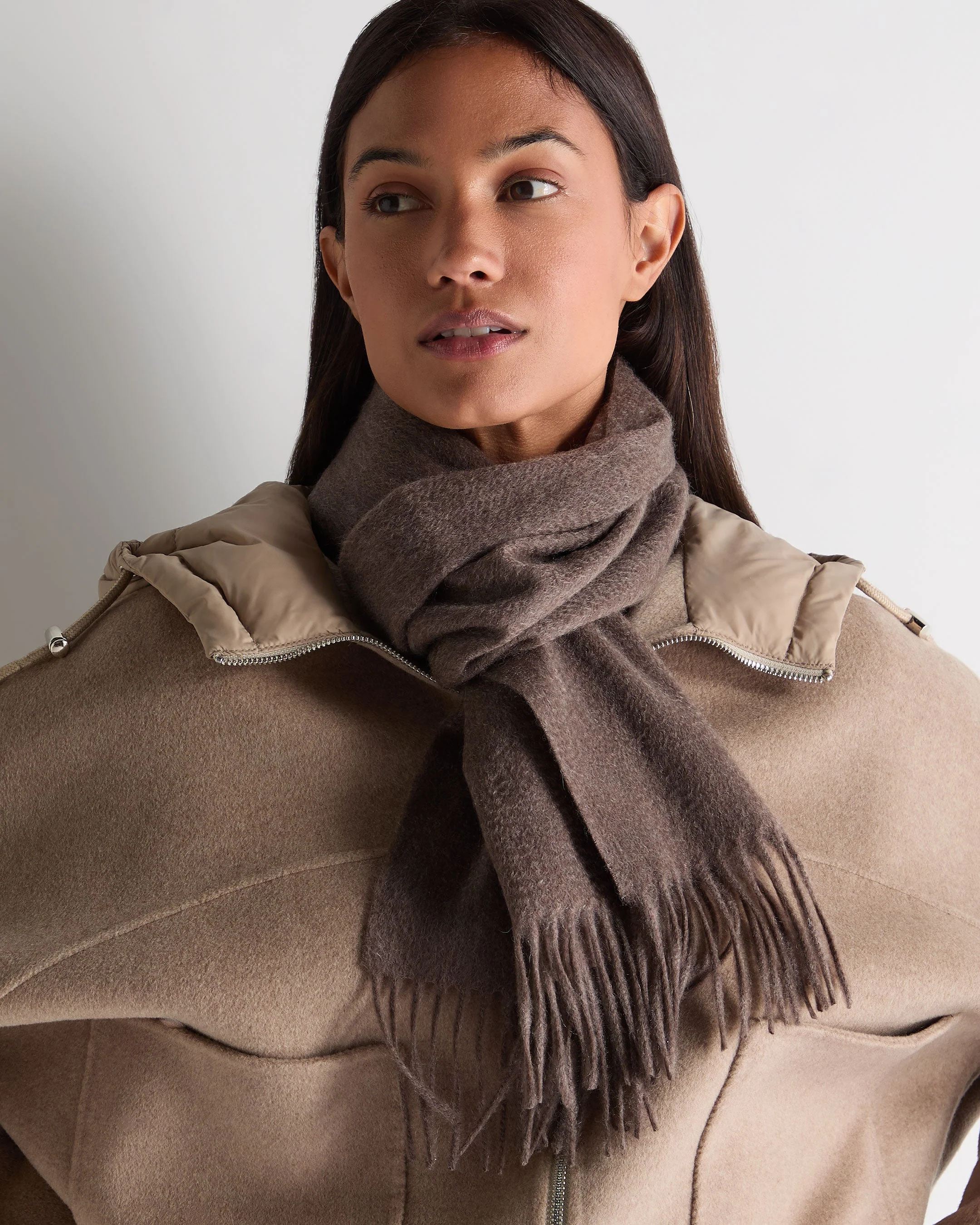 Unisex Woven Cashmere Scarf Otter Brown - Image 5