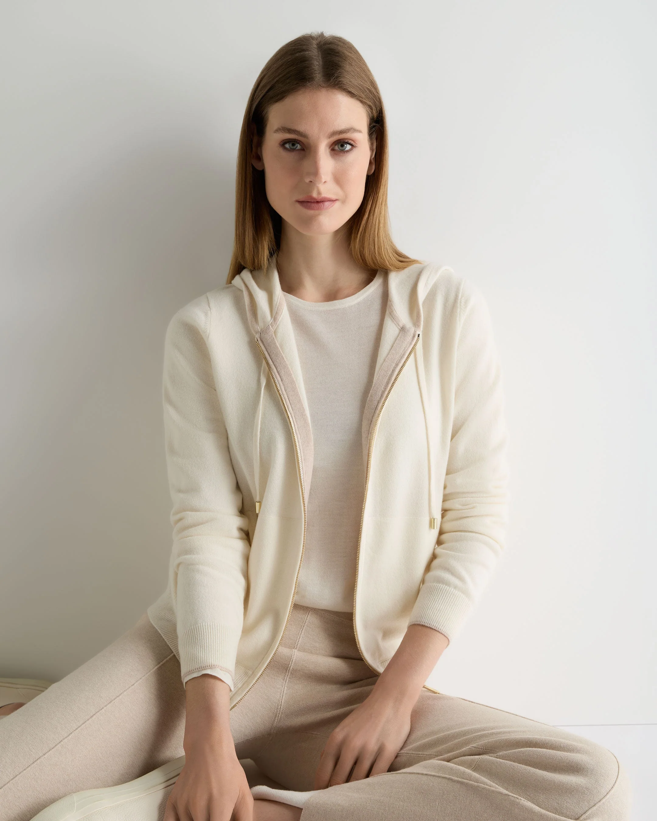 Women's Ada Cashmere Hoodie New Ivory White
