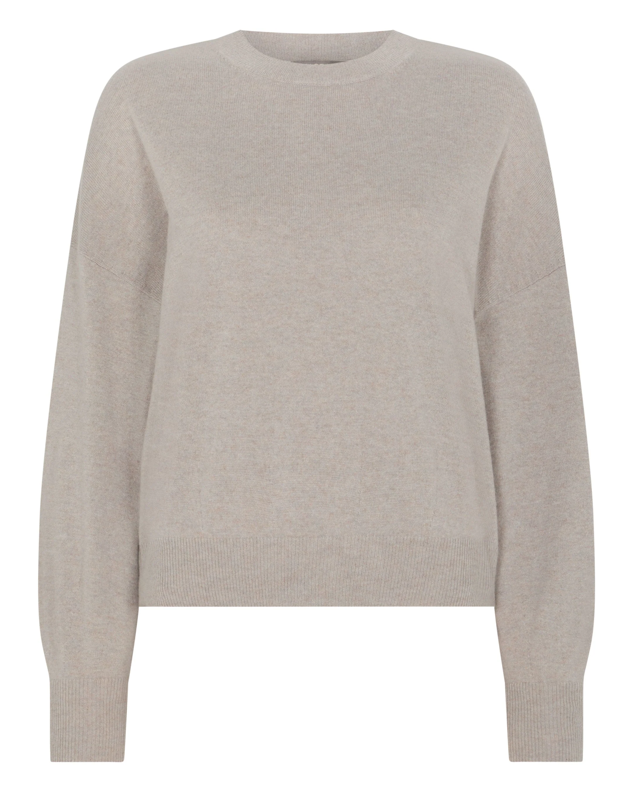 Women's Balloon Sleeve Cashmere Sweater Oat Grey - Image 2