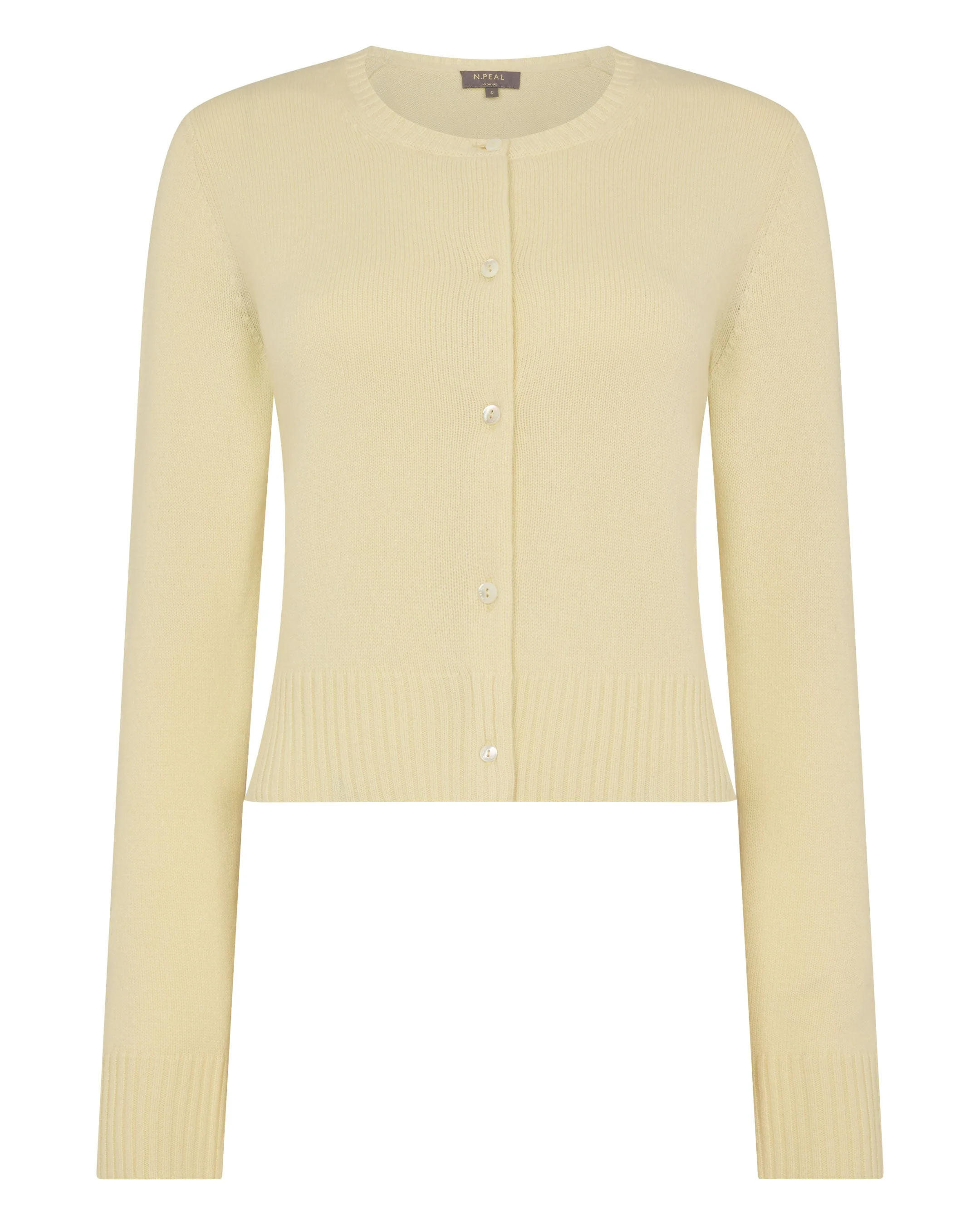 Women's Chunky Crop Cashmere Cardigan Butter Yellow - Image 2