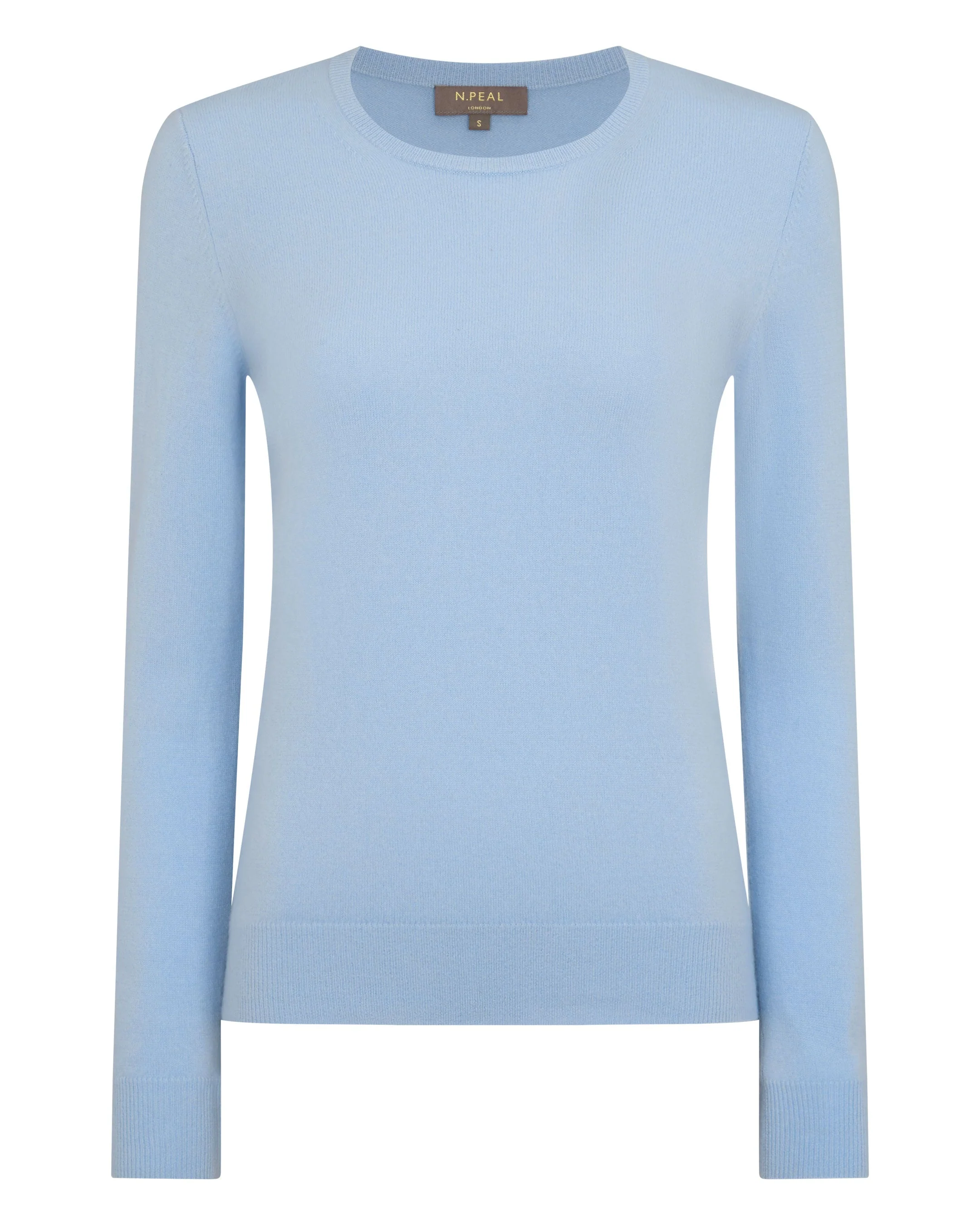 Women's Evie Classic Round Neck Cashmere Sweater Sea Mist Blue - Image 2