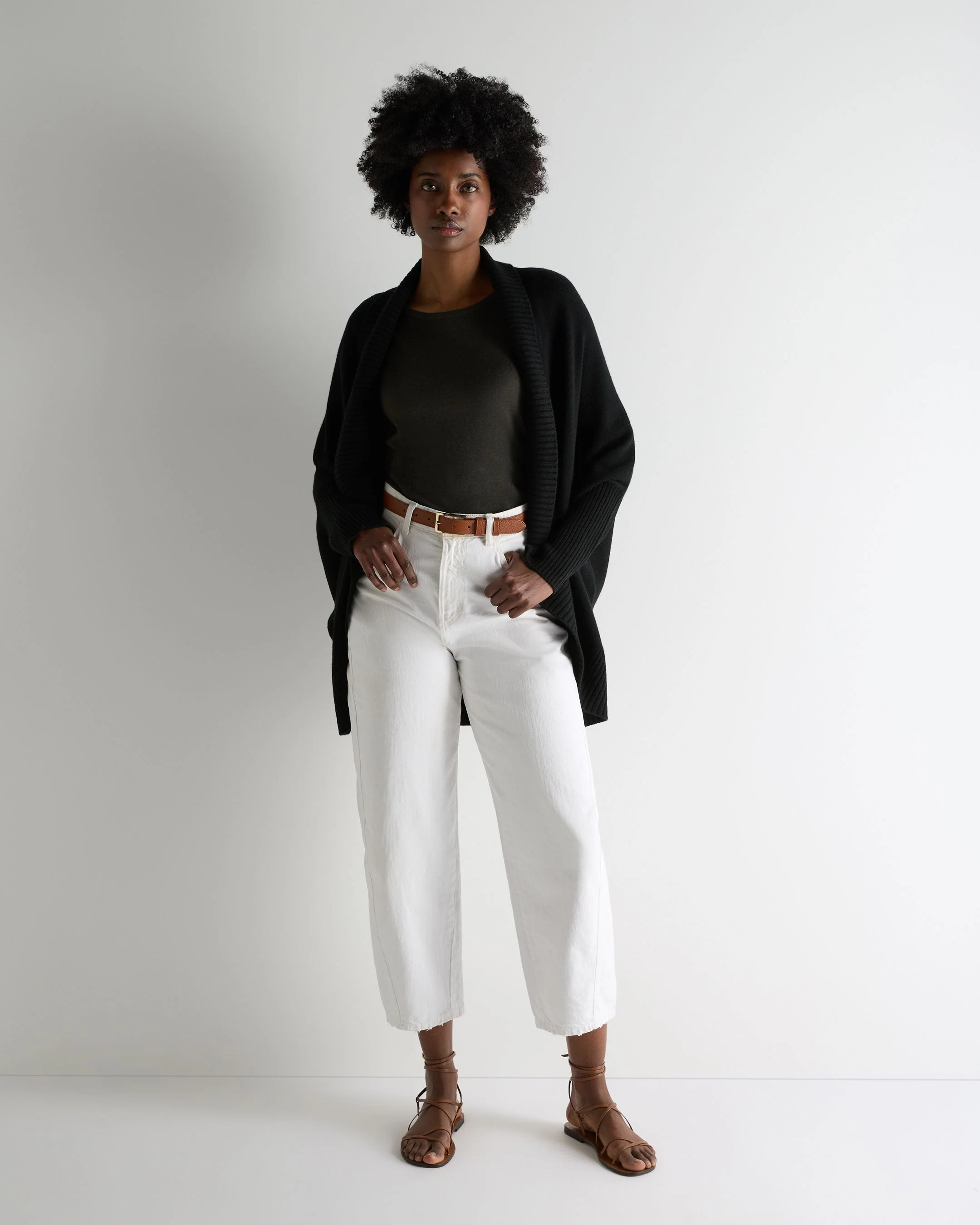 Women's Cocooning Cashmere Cardigan Black - Image 3