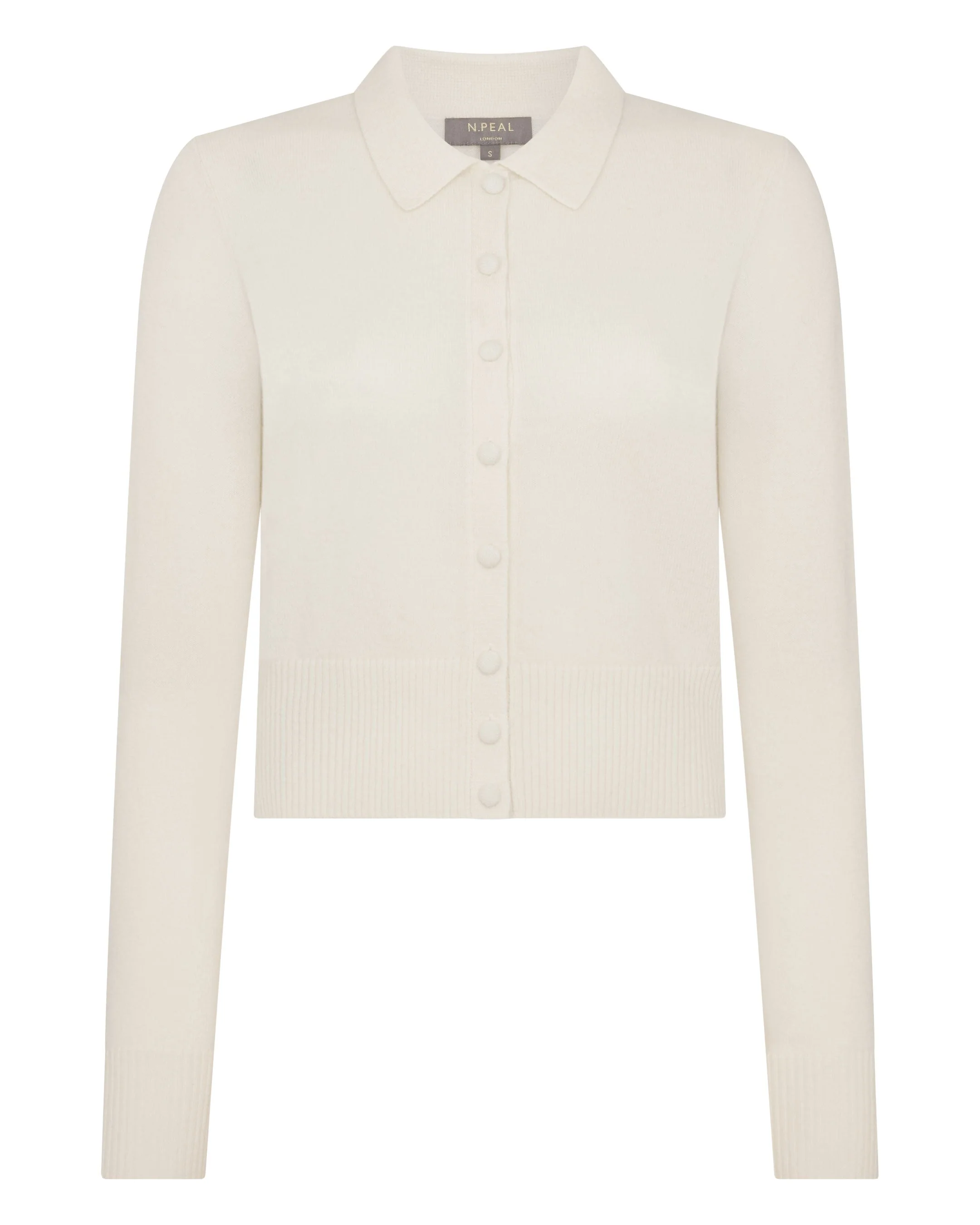 Women's Thea Collared Cashmere Cardigan New Ivory White - Image 2
