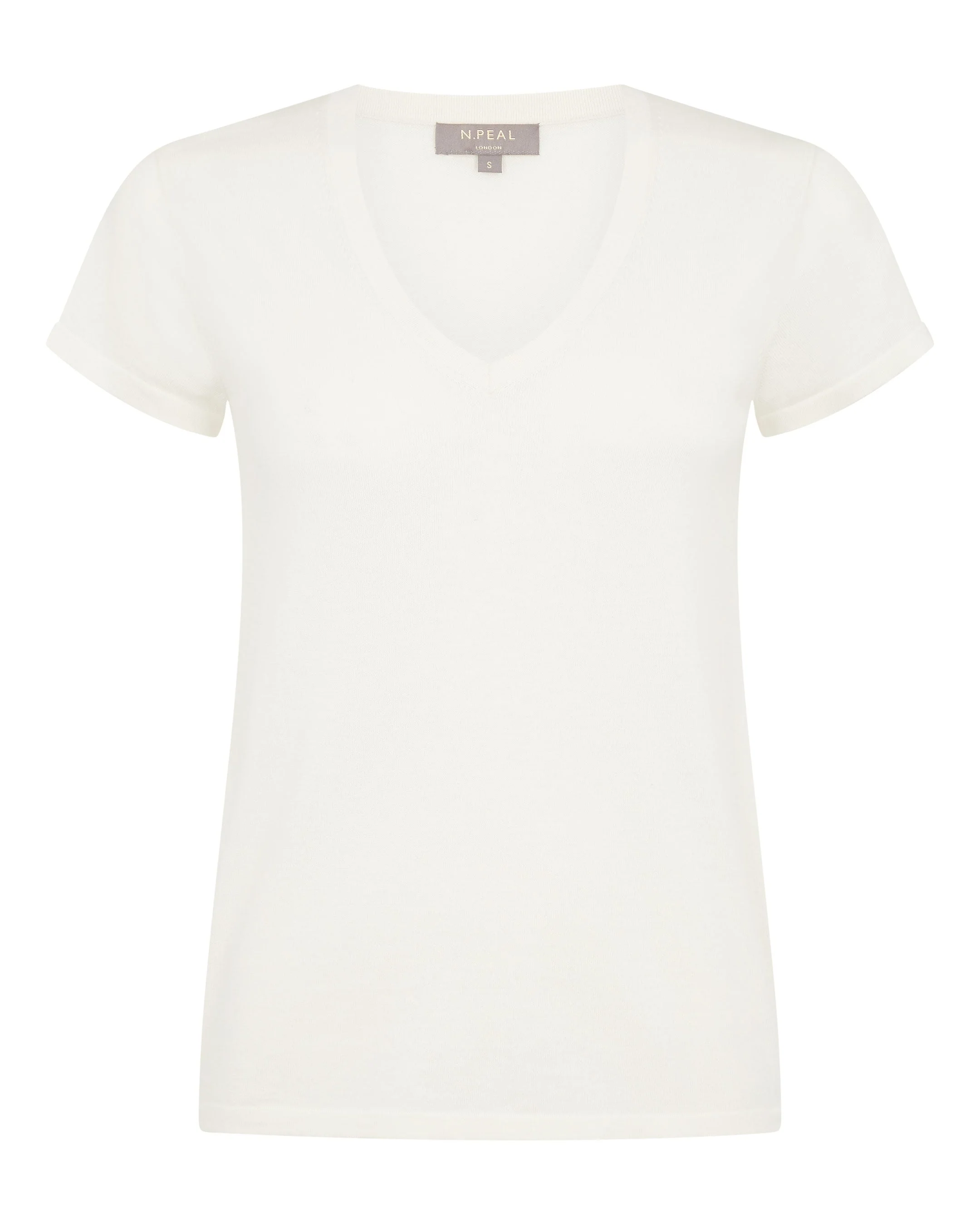 Women's Cotton Cashmere Silk T-Shirt New Ivory White - Image 2