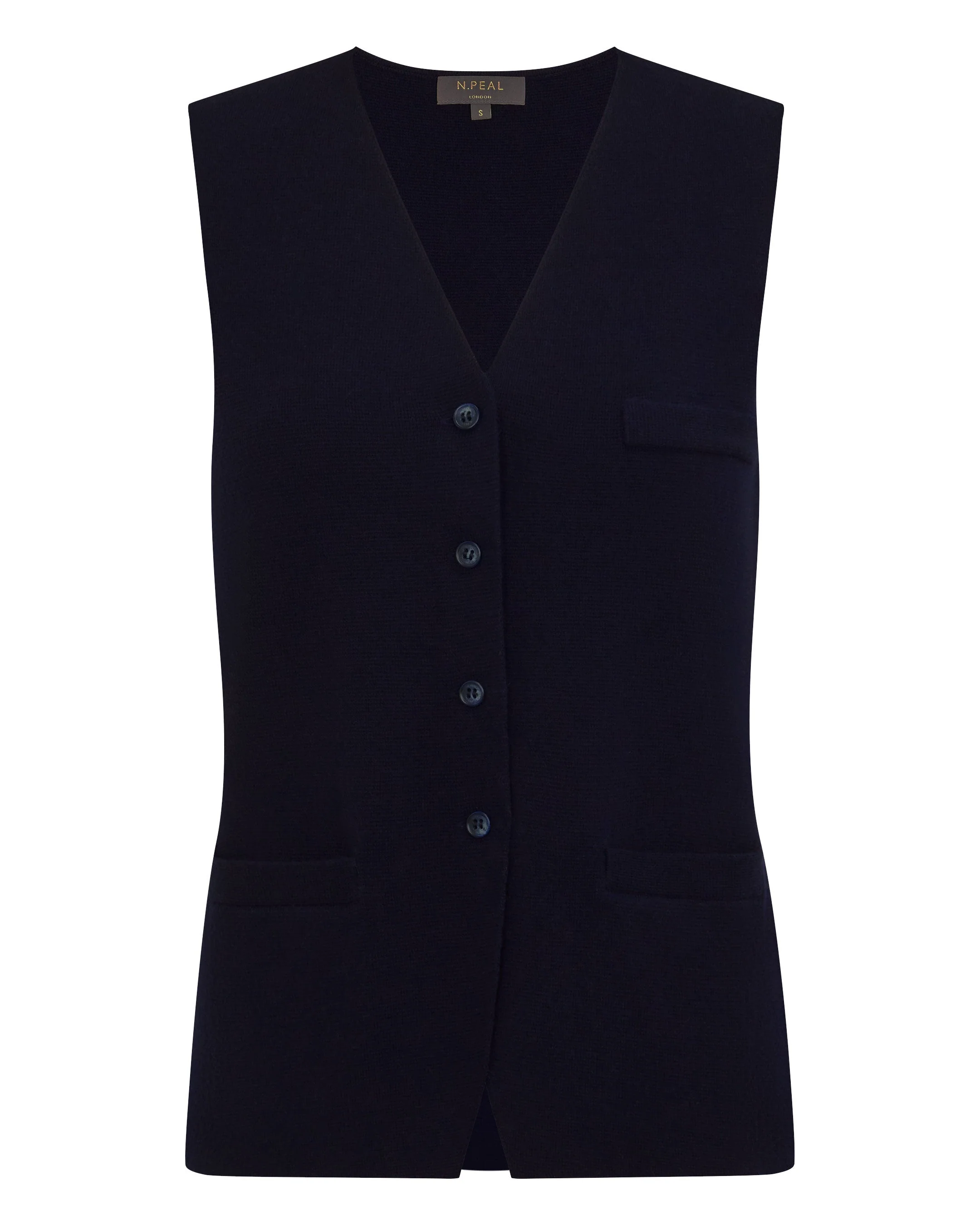 Women's Mila Cotton Cashmere Silk Waistcoat Navy Blue - Image 2
