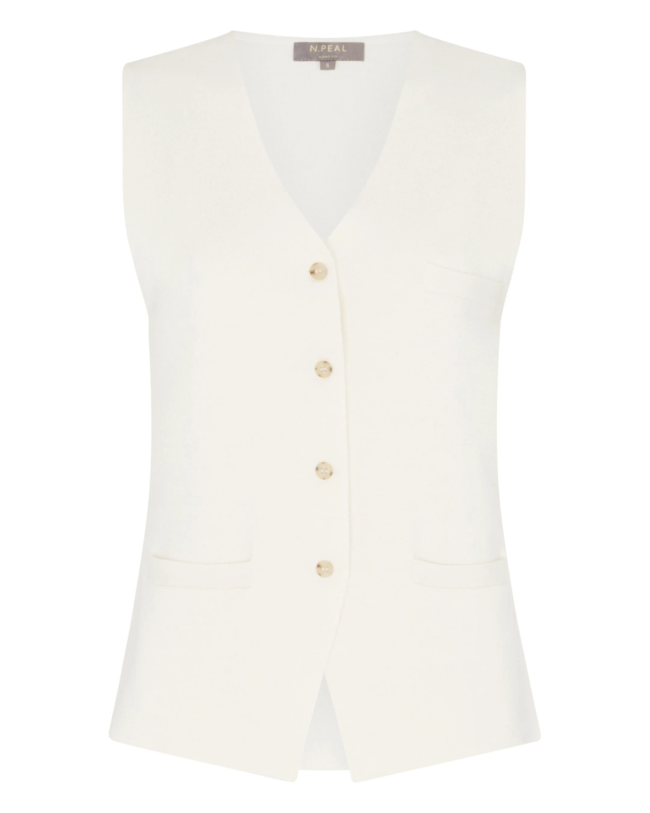 Women's Mila Cotton Cashmere Silk Waistcoat New Ivory White - Image 2