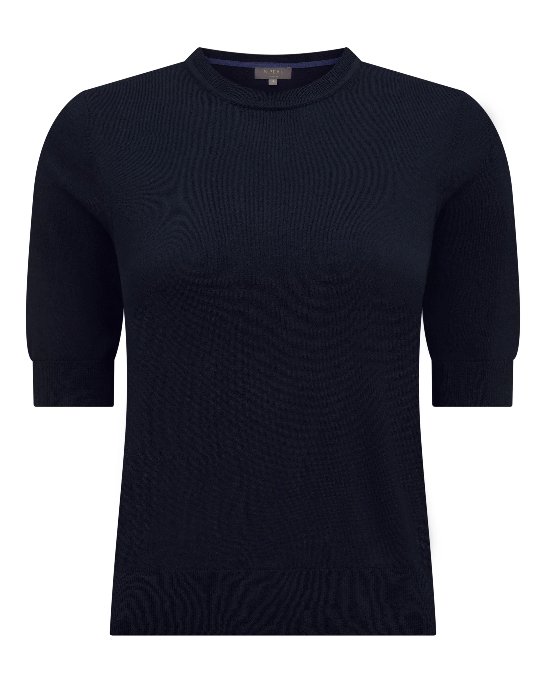 Women's Cotton Cashmere T-Shirt Navy Blue - Image 2