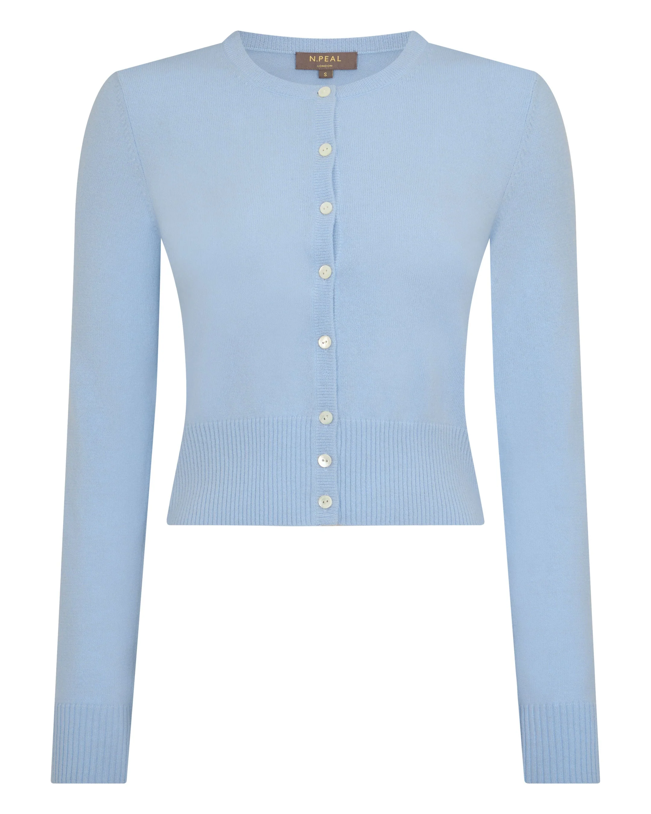 Women's Ivy Cropped Cashmere Cardigan Sea Mist Blue - Image 2