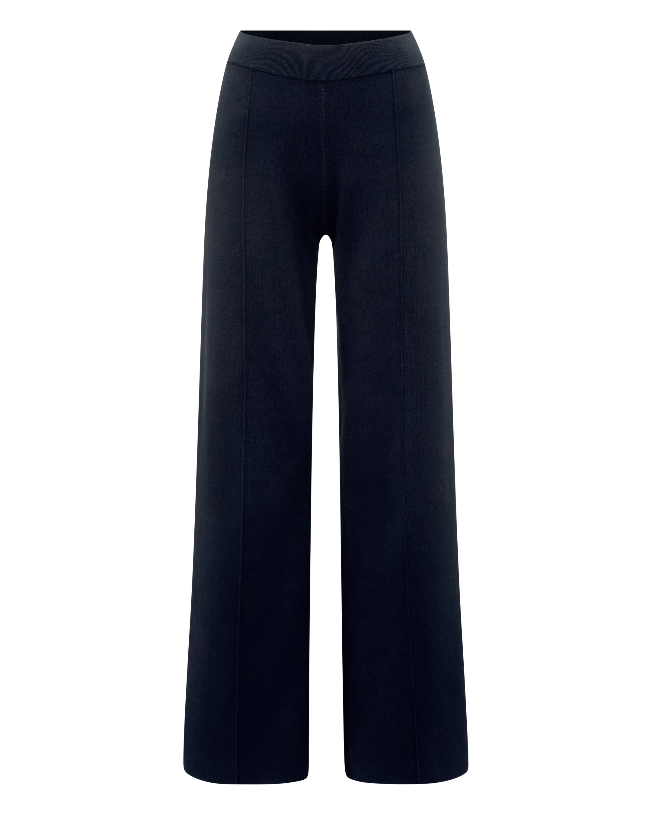 Women's Double Faced Cotton Blend Pants Navy Blue - Image 2