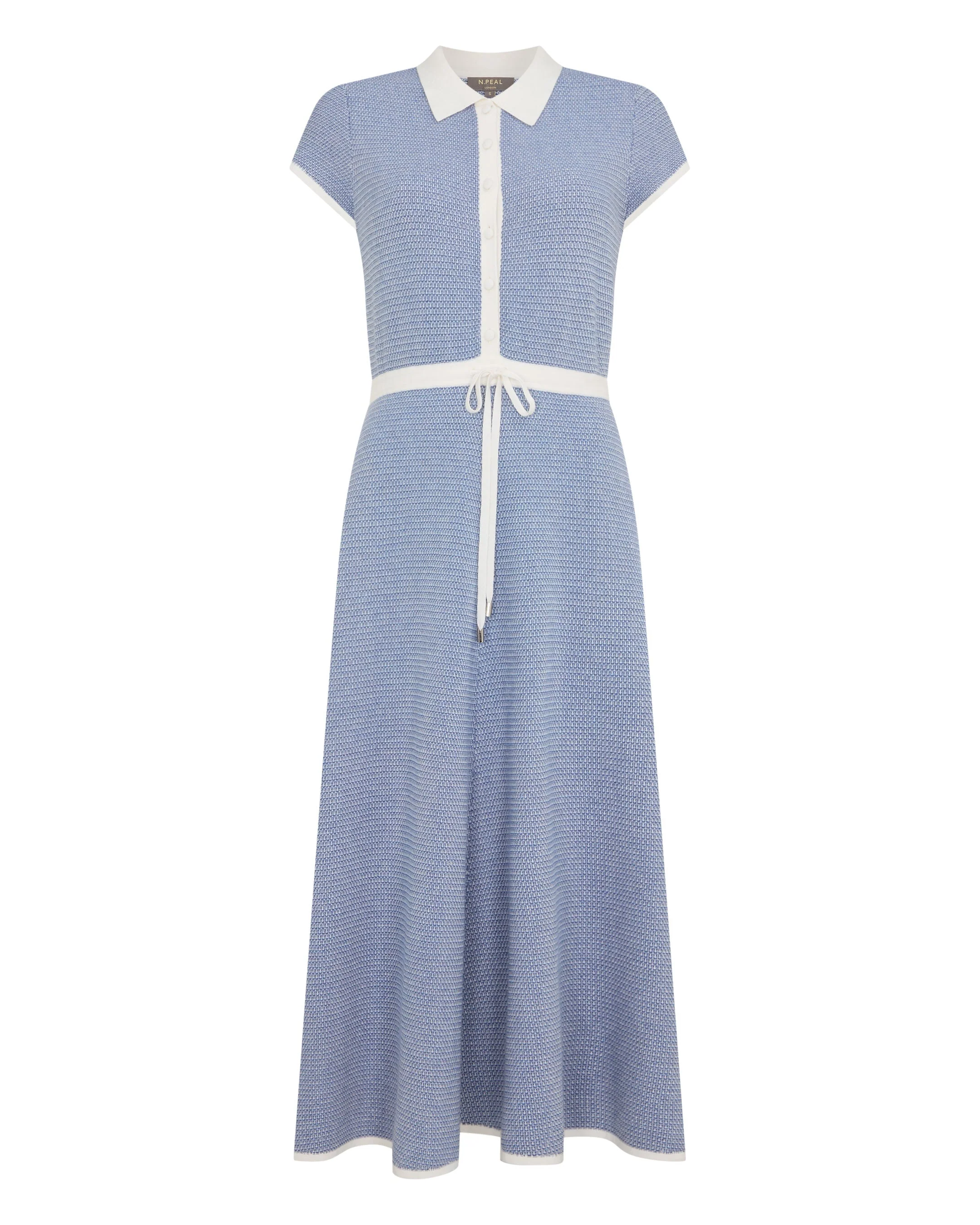 Women's Dulcie Jacquard Cotton Cashmere Dress Denim Blue - Image 2