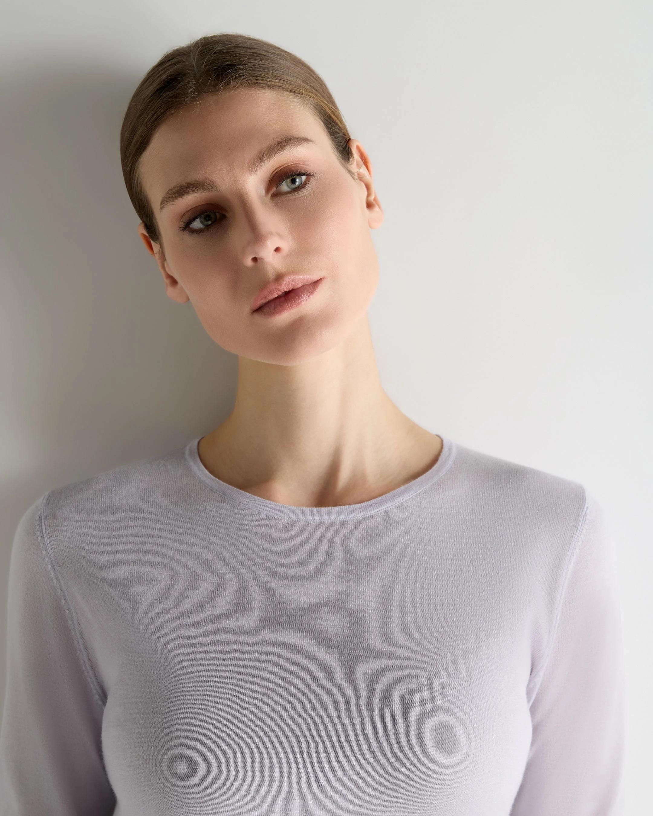 Women's Eden Superfine Cashmere Round Neck Top Lavender Purple - Image 5