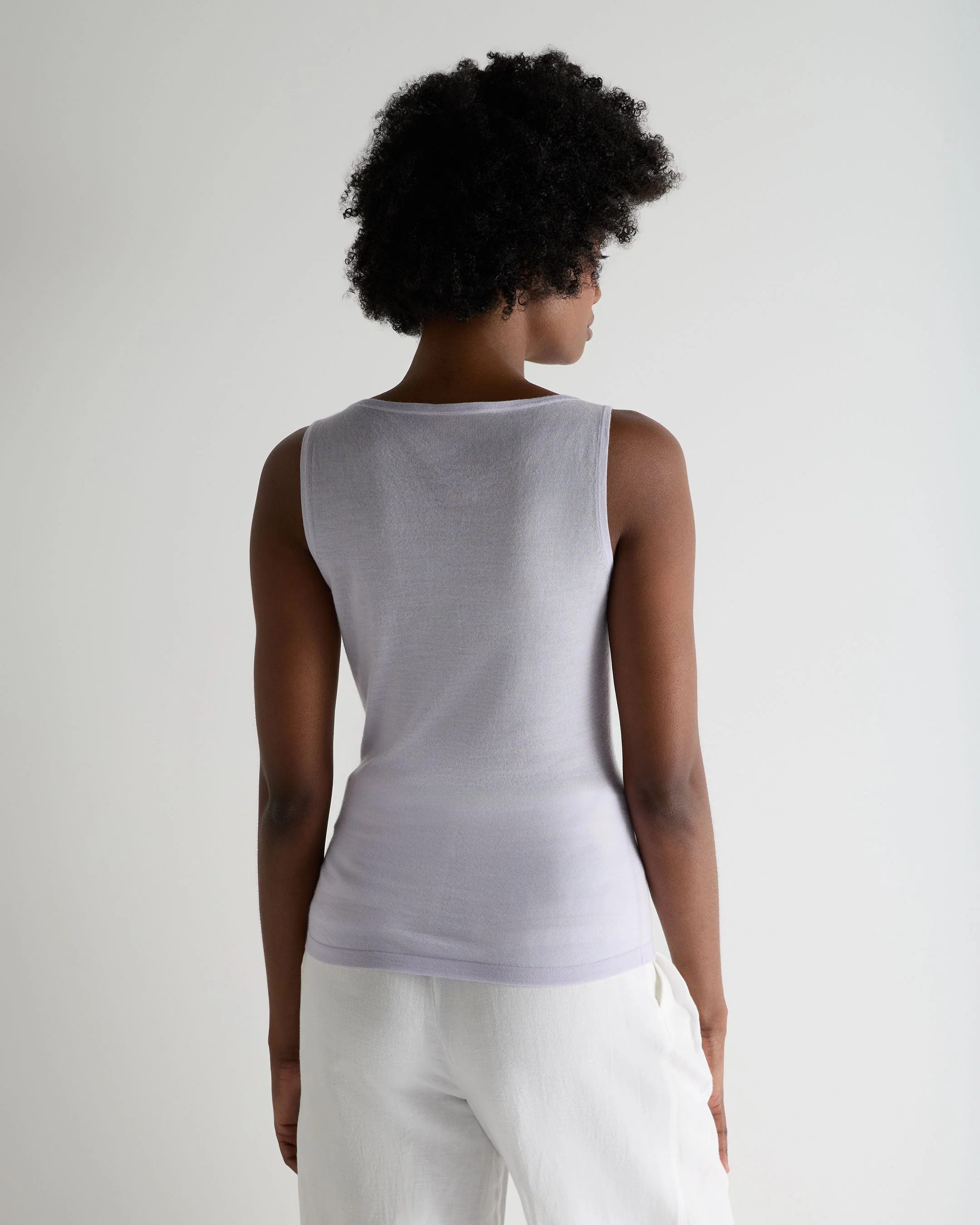 Women's Ella Superfine Cashmere Shell Top Lavender Purple - Image 4