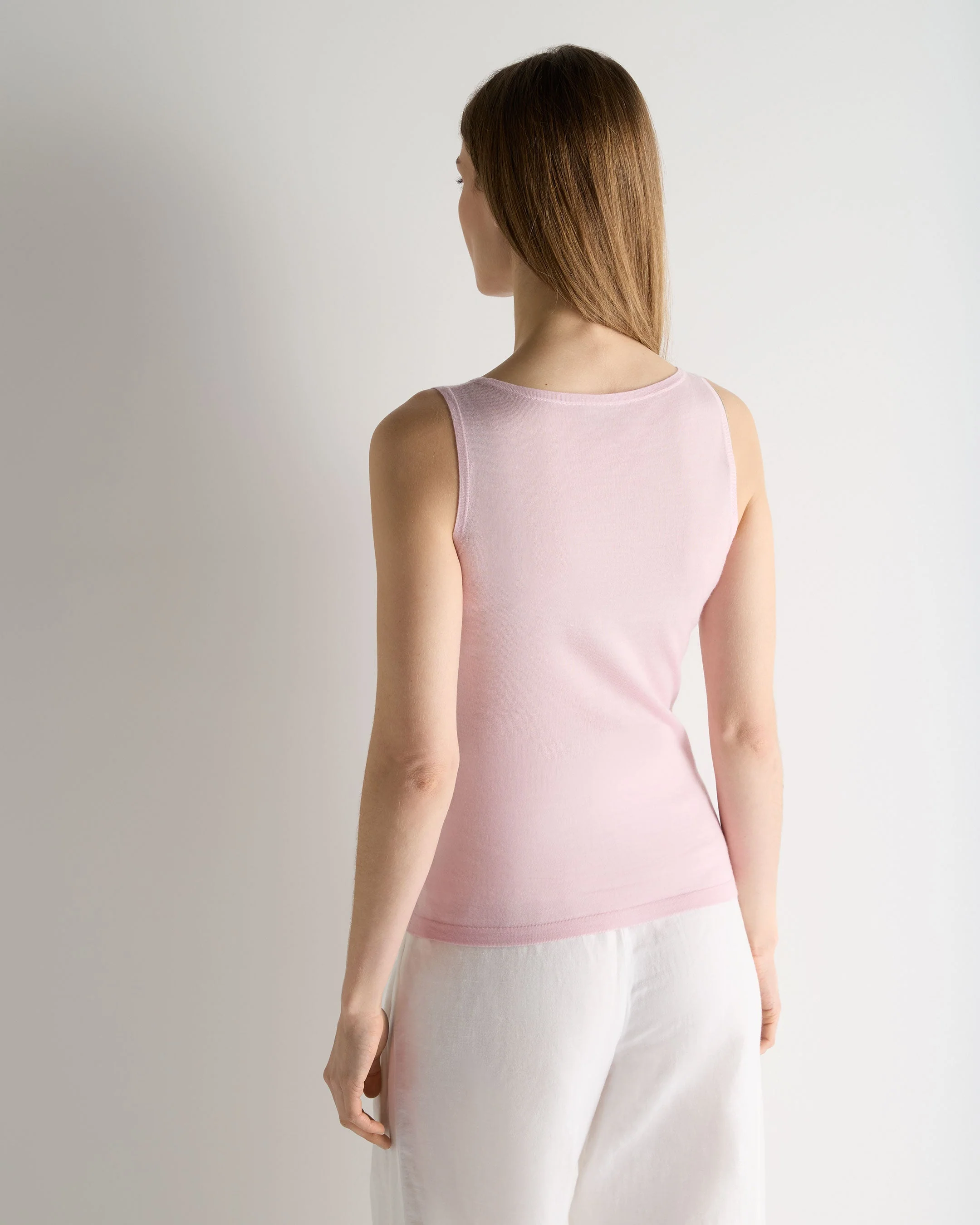 Women's Ella Superfine Cashmere Shell Top Rosewater Pink - Image 4