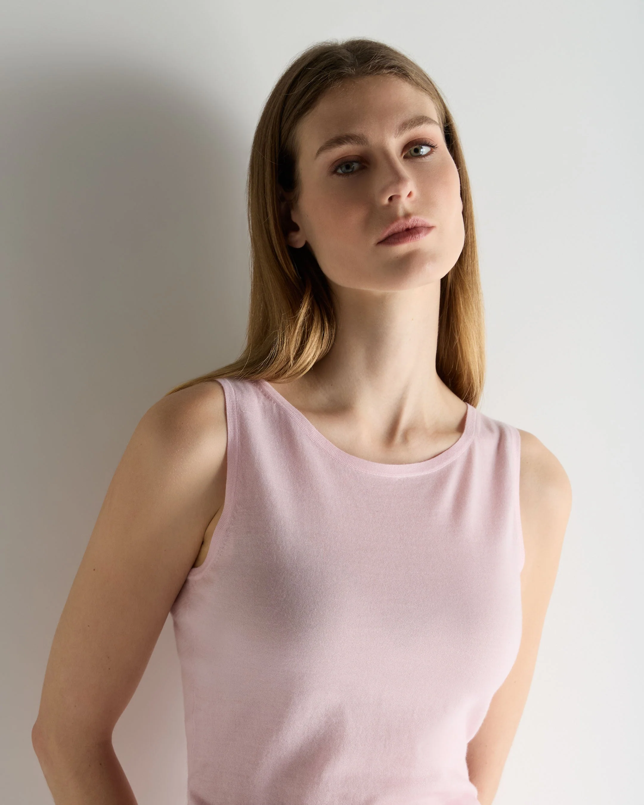 Women's Ella Superfine Cashmere Shell Top Rosewater Pink - Image 5