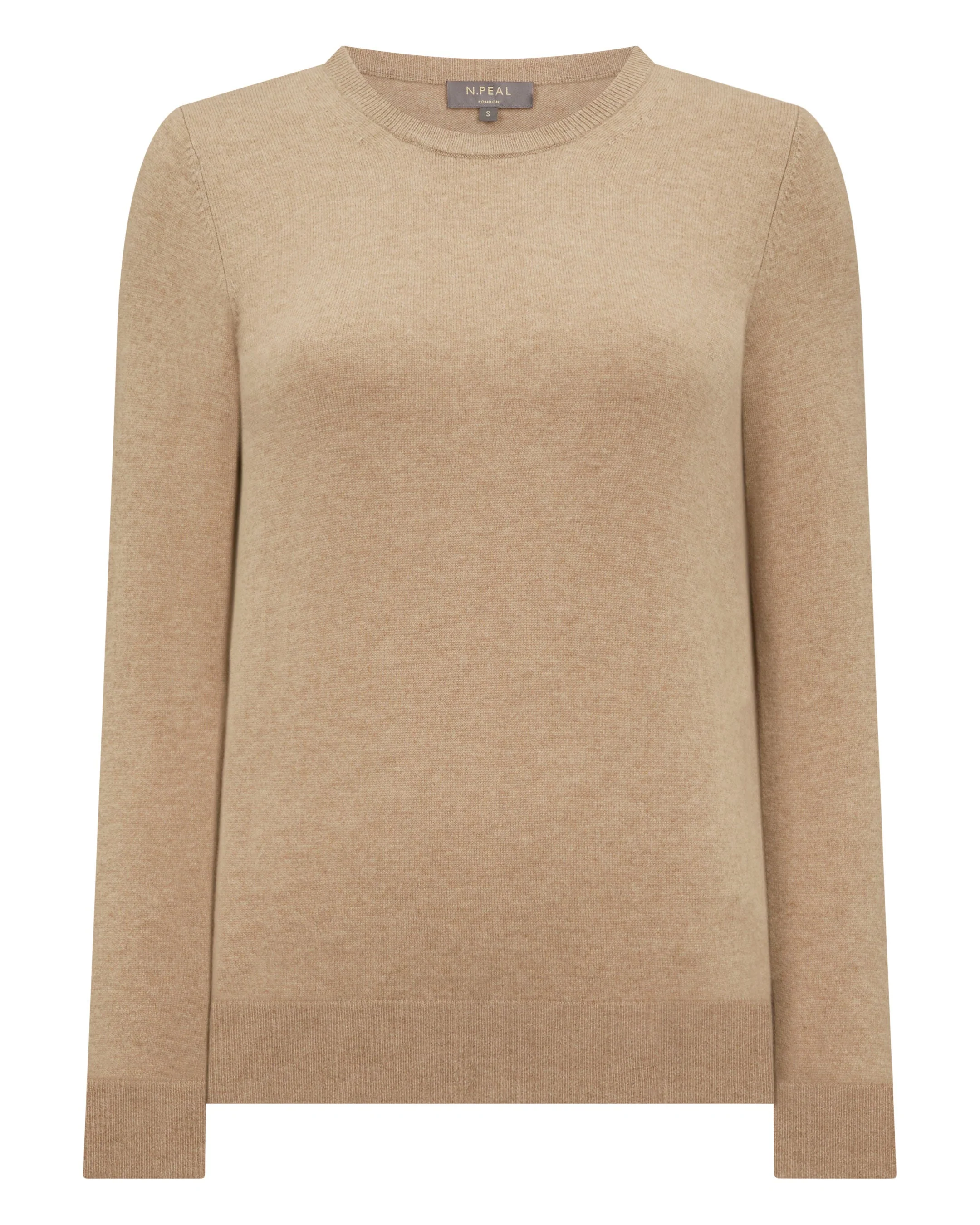 Women's Evie Classic Round Neck Cashmere Sweater Cappuccino Brown - Image 2