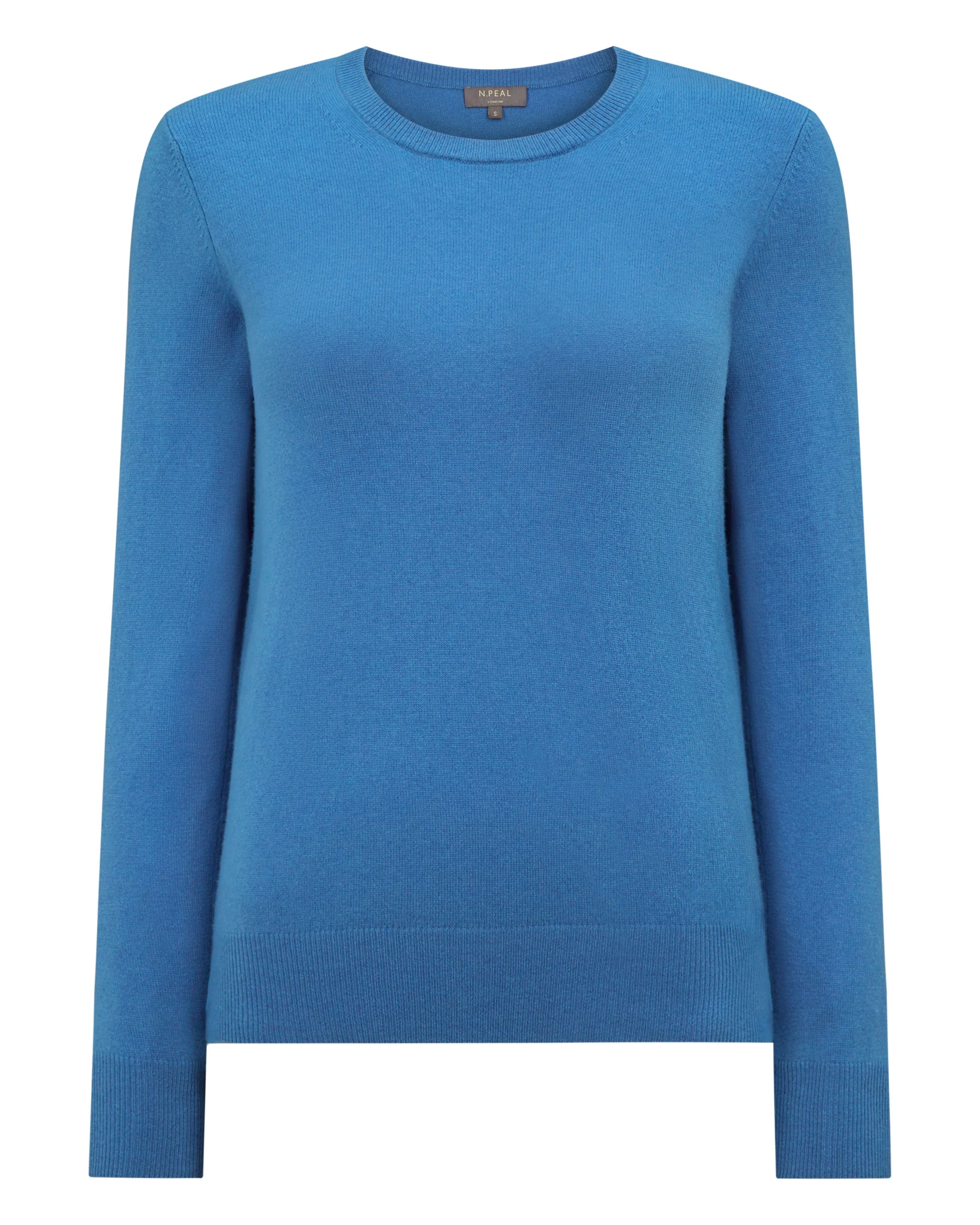 Women's Evie Classic Round Neck Cashmere Sweater Sunshine Blue - Image 2