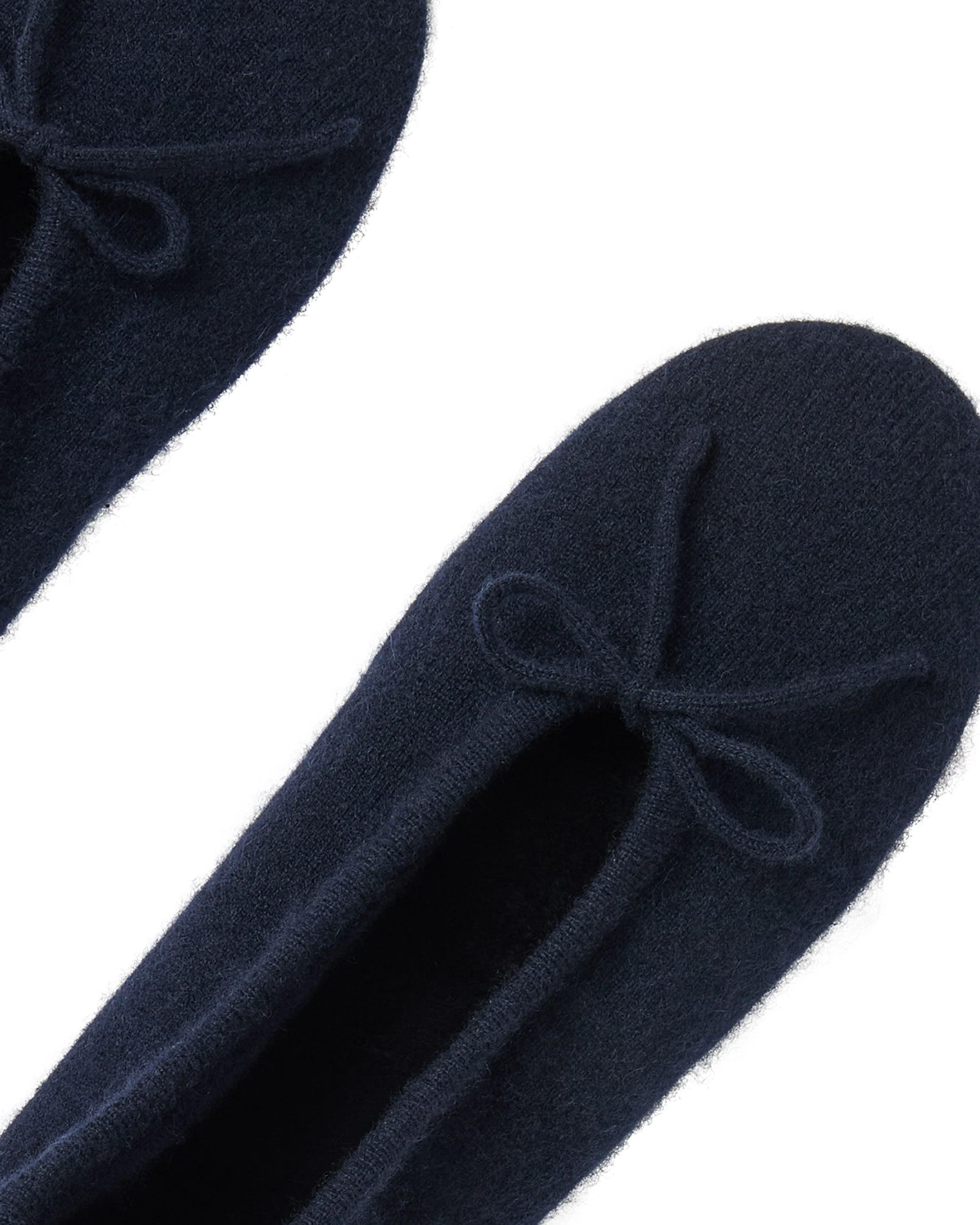 Women's Fur Lined Cashmere Slippers Navy Blue - Image 2