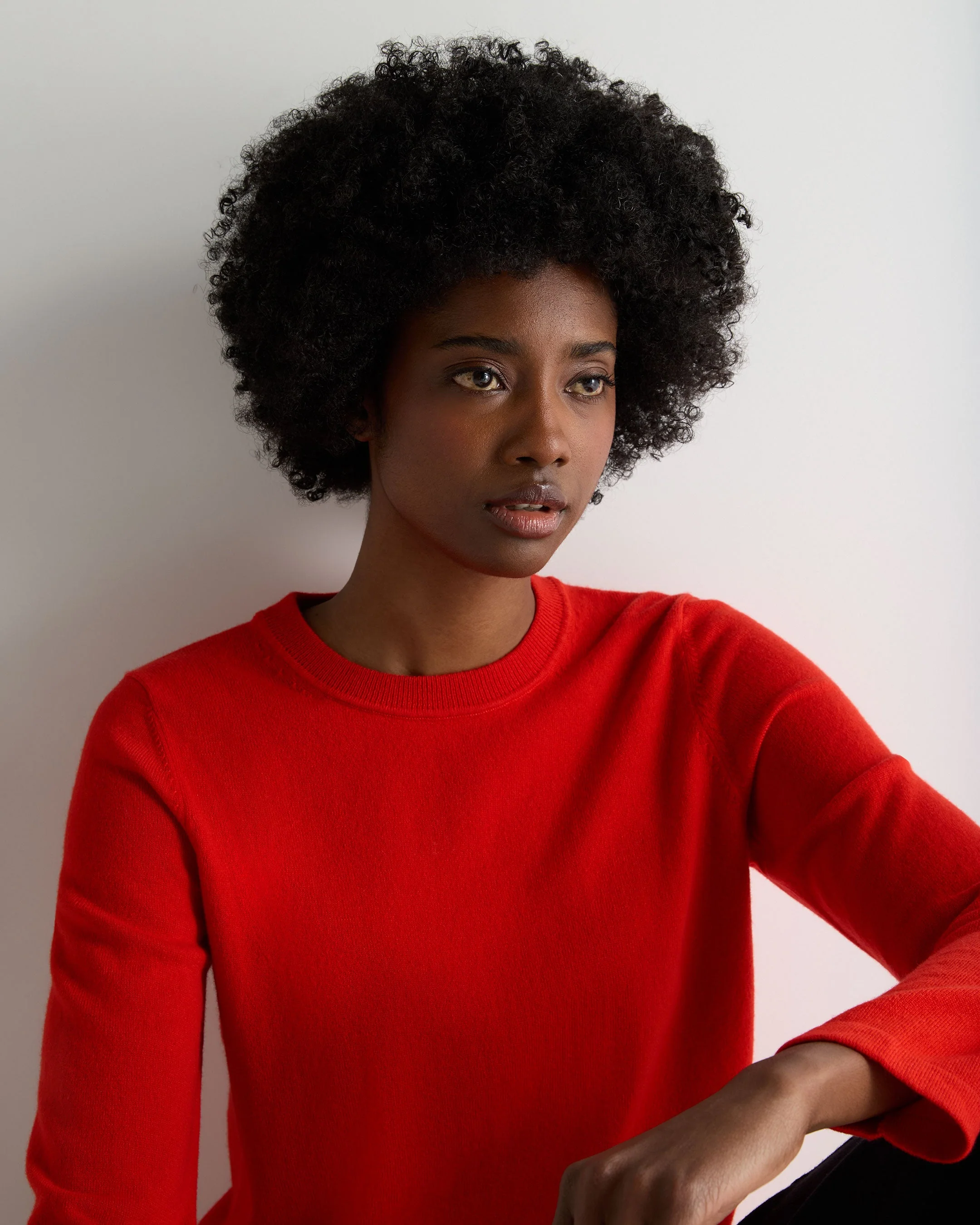 Women's Hallie Round Neck Cashmere Sweater Tomato Red - Image 5