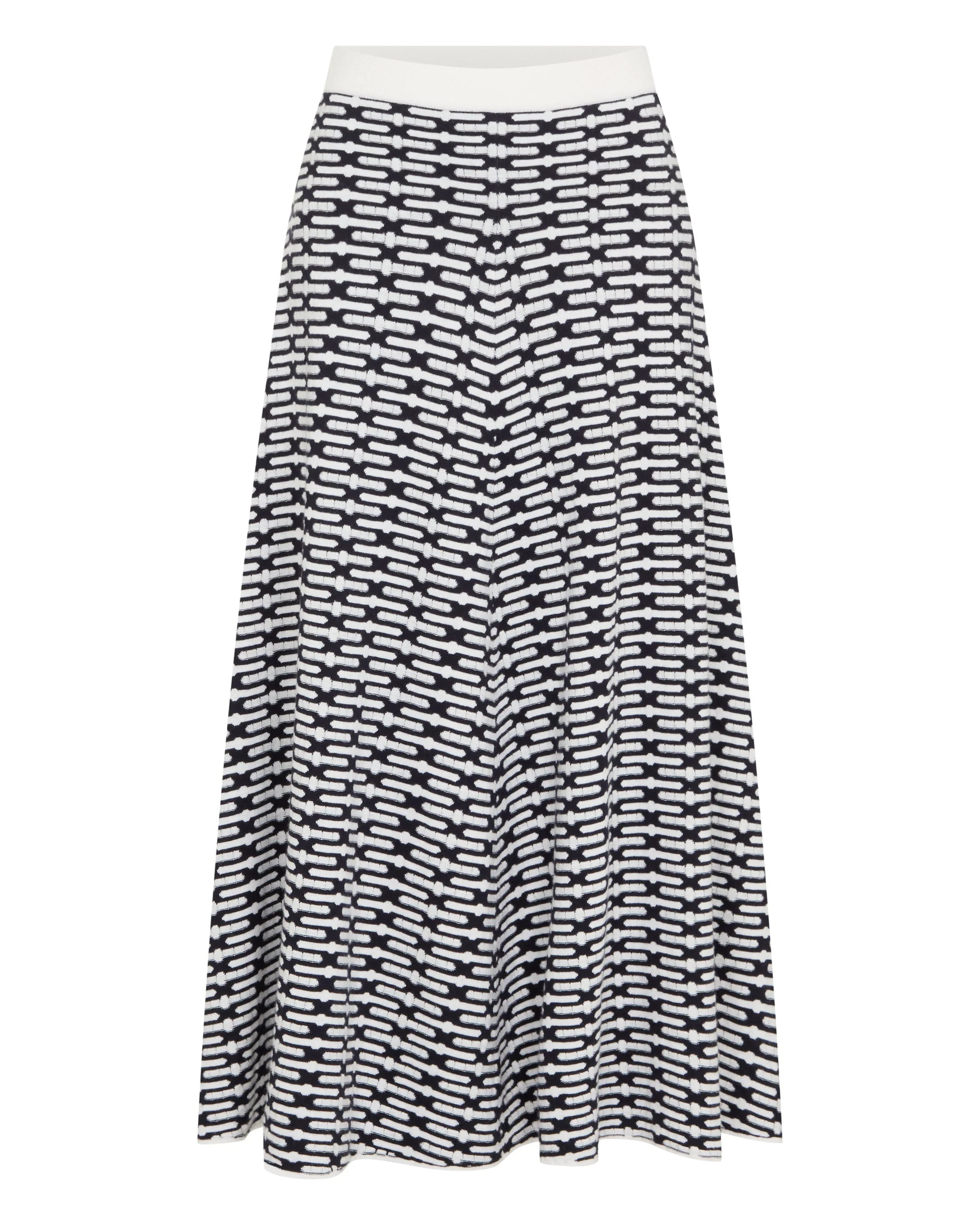 Women's Harlow Jacquard Cotton Cashmere Skirt Navy Blue - Image 2