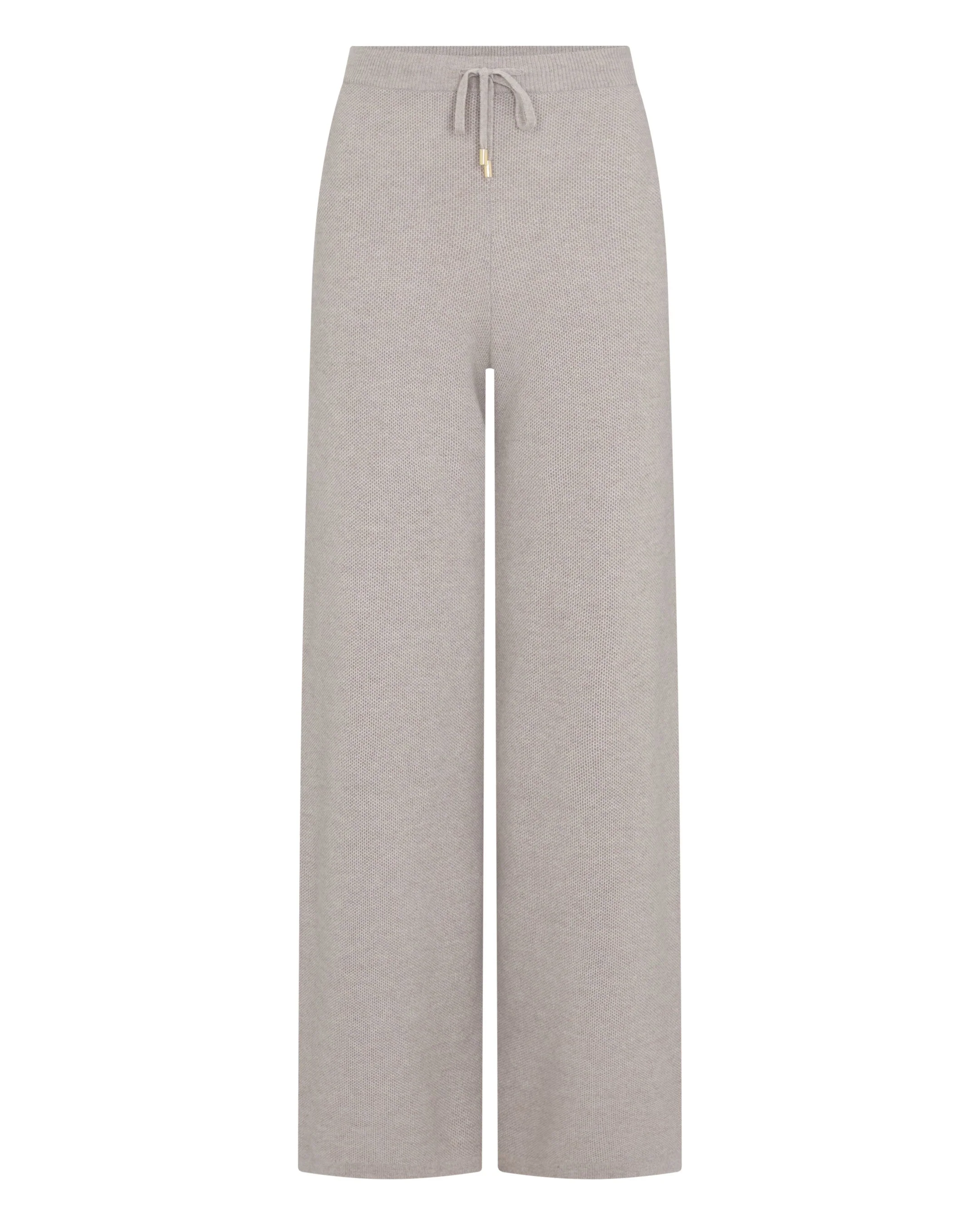 Women's Honeycomb Knit Cashmere Pant Oat Grey - Image 2