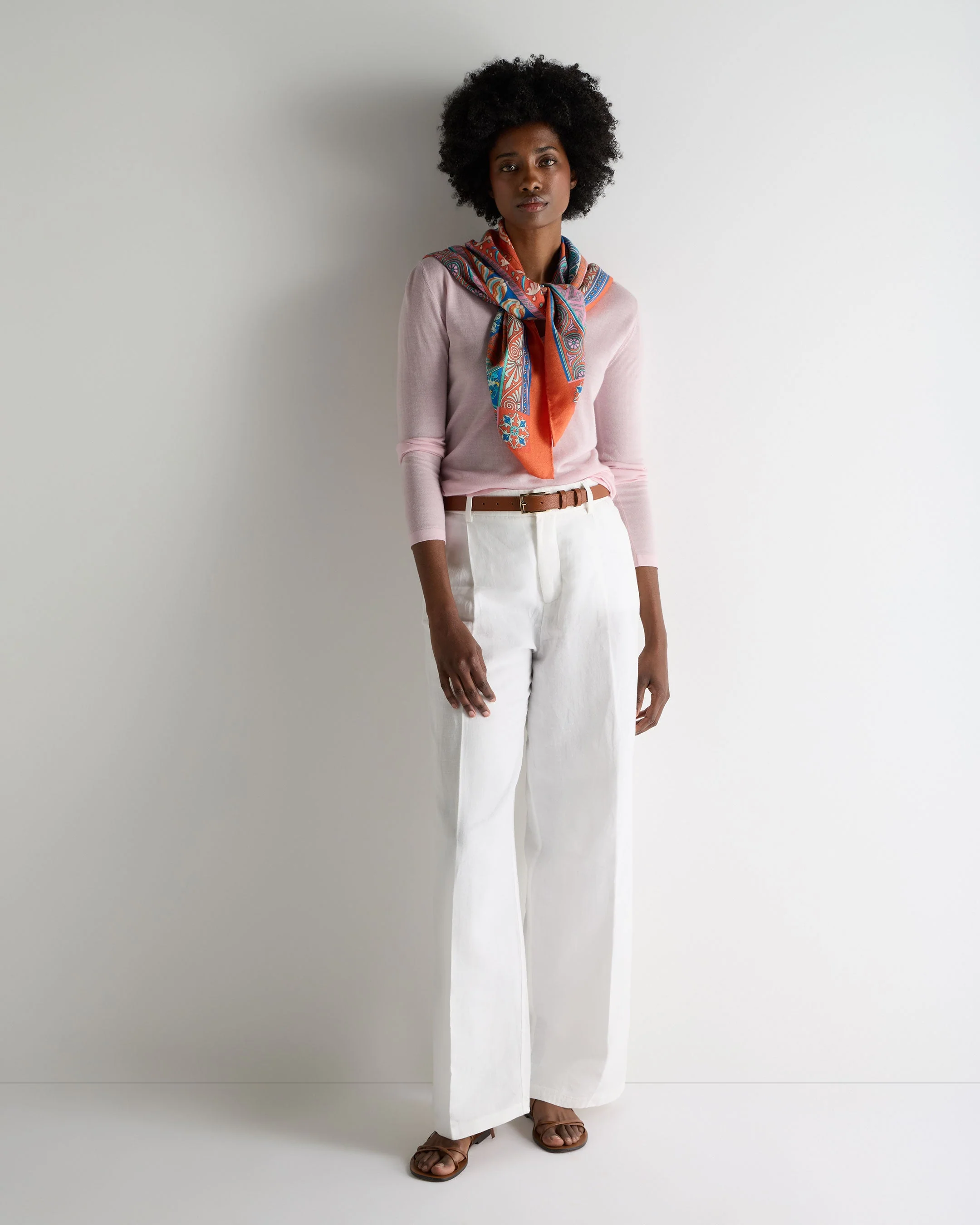 Women's Imogen Superfine Cashmere V Neck Sweater Rosewater Pink - Image 3