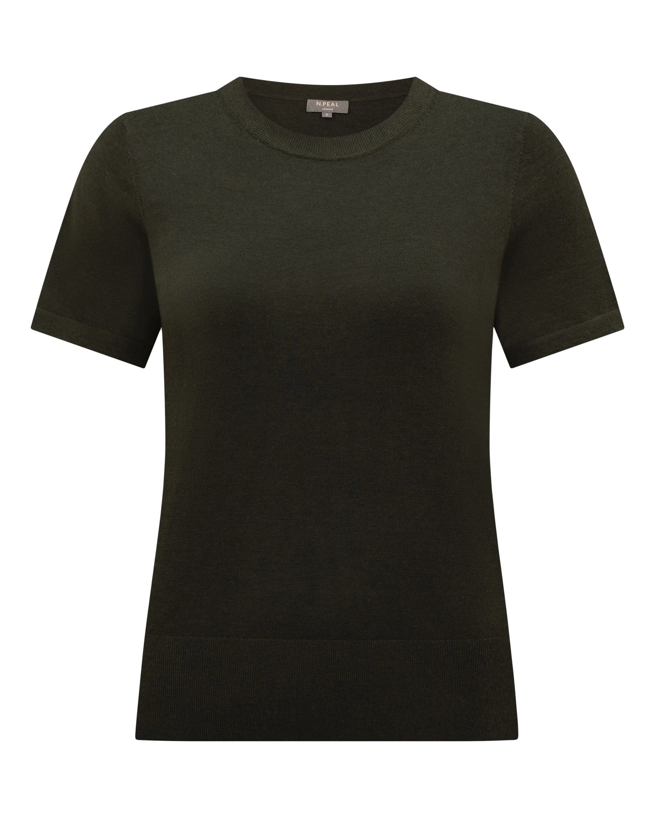 Women's Isla Superfine Cashmere T-Shirt Arabica Khaki Green - Image 2