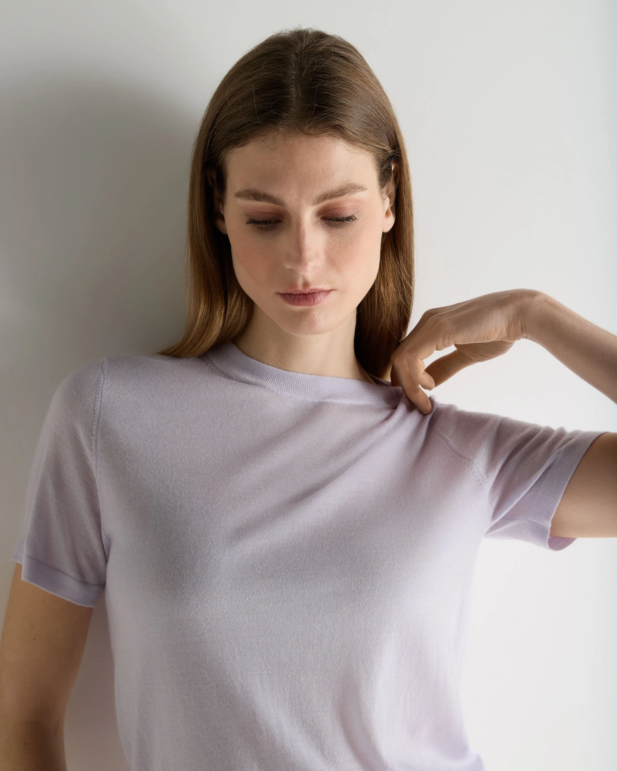 Women's Isla Superfine Cashmere T-Shirt Lavender Purple - Image 5