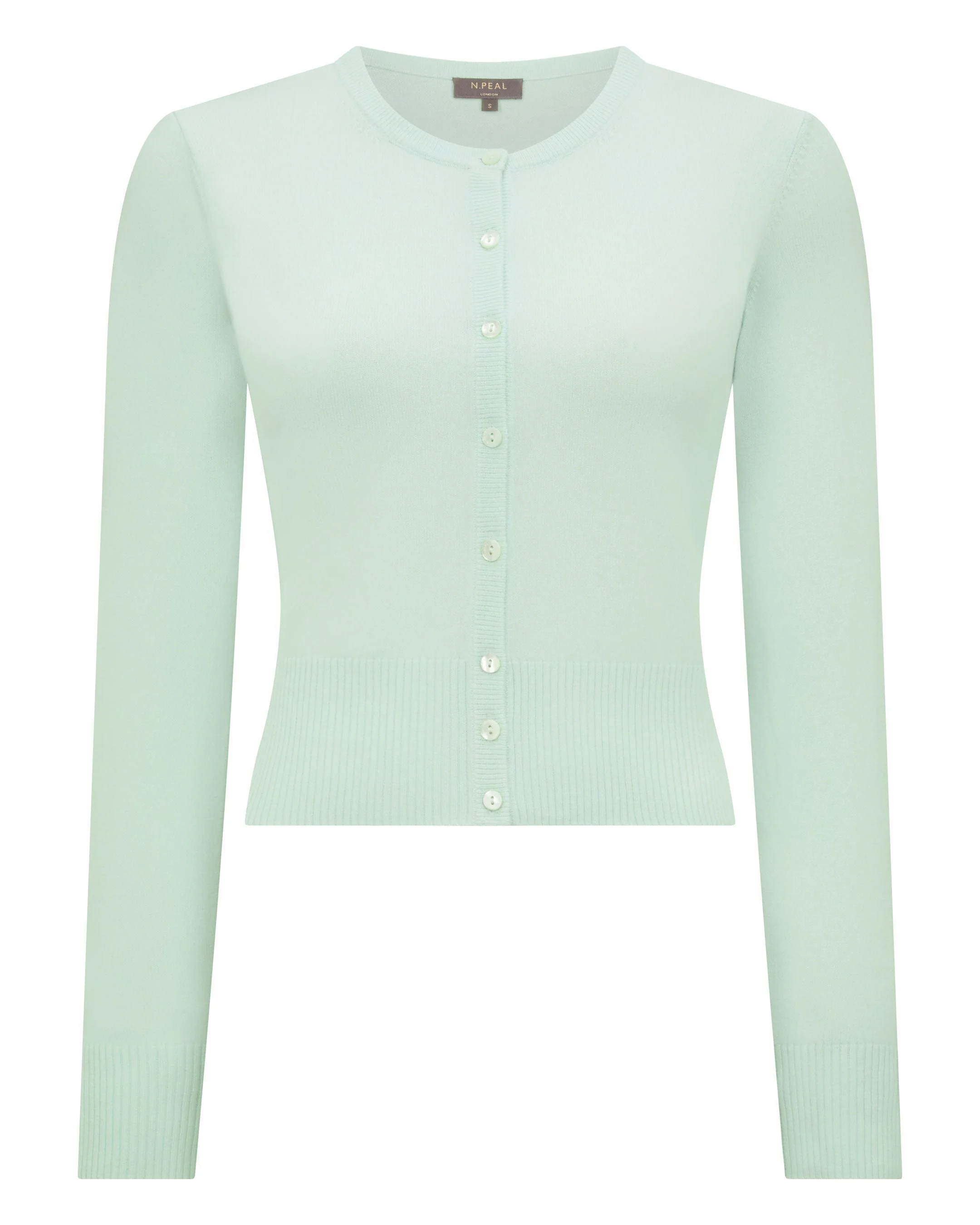 Women's Ivy Cropped Cashmere Cardigan Mint Green - Image 2