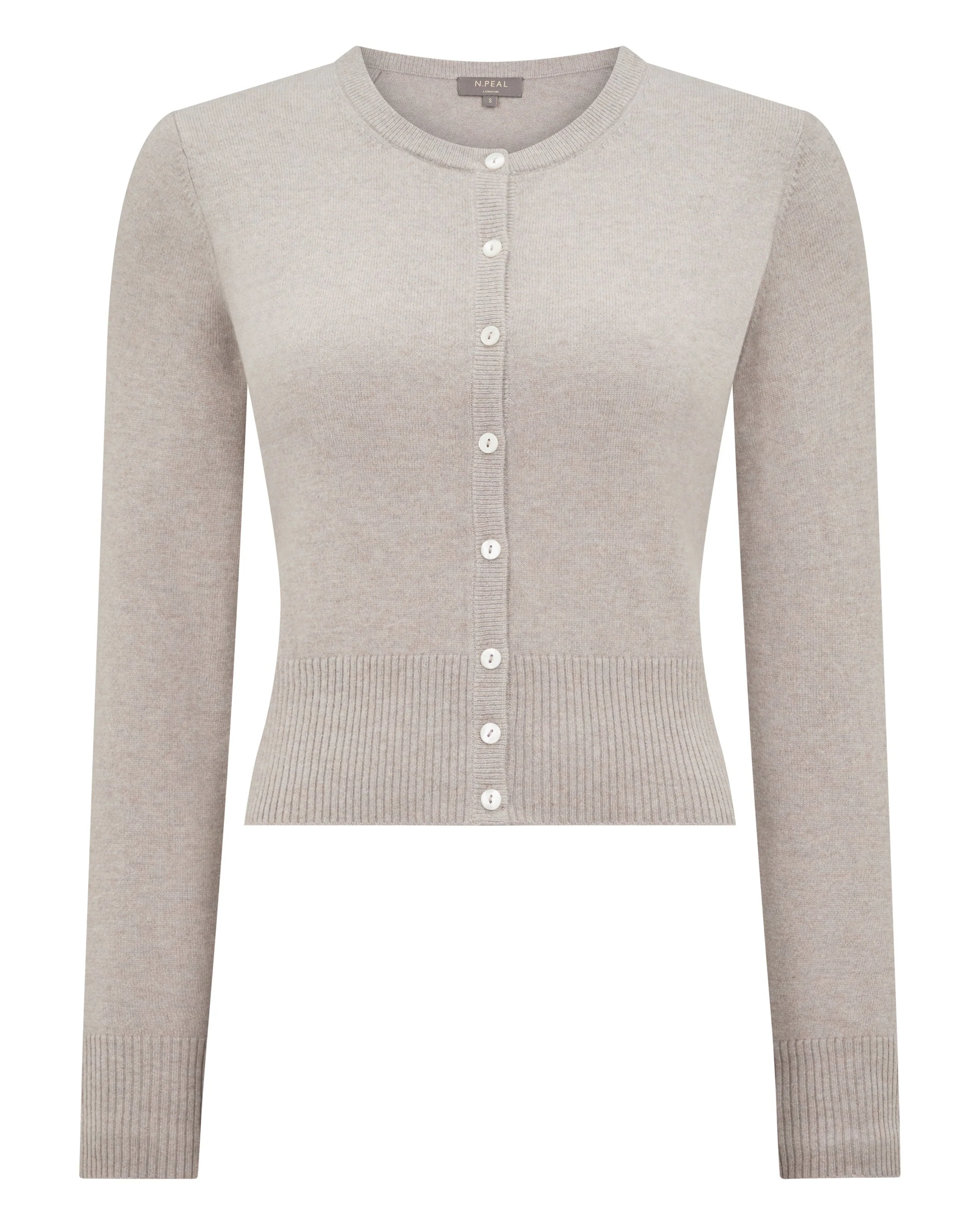 Women's Ivy Cropped Cashmere Cardigan Oat Grey - Image 2
