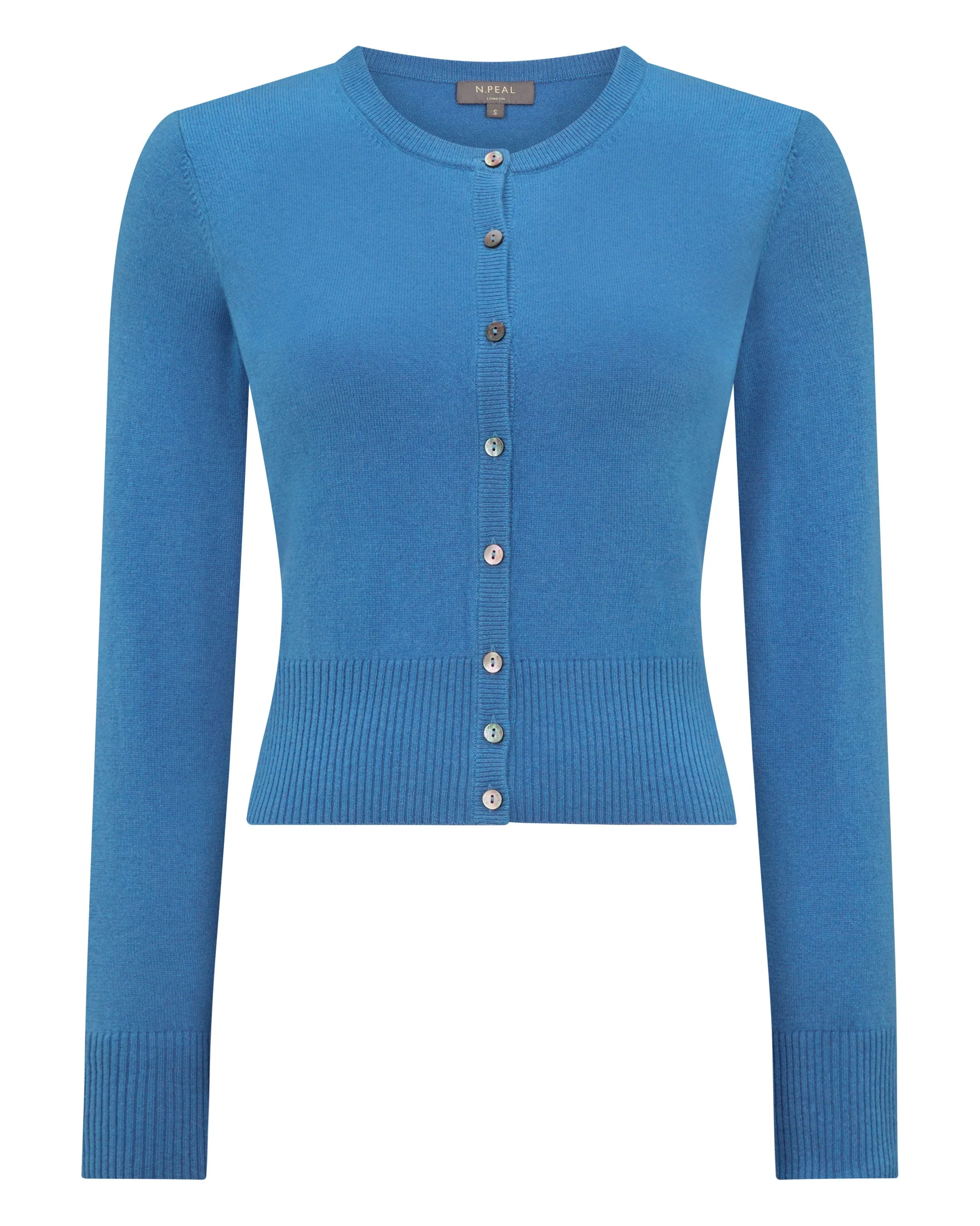 Women's Ivy Cropped Cashmere Cardigan Sunshine Blue - Image 2
