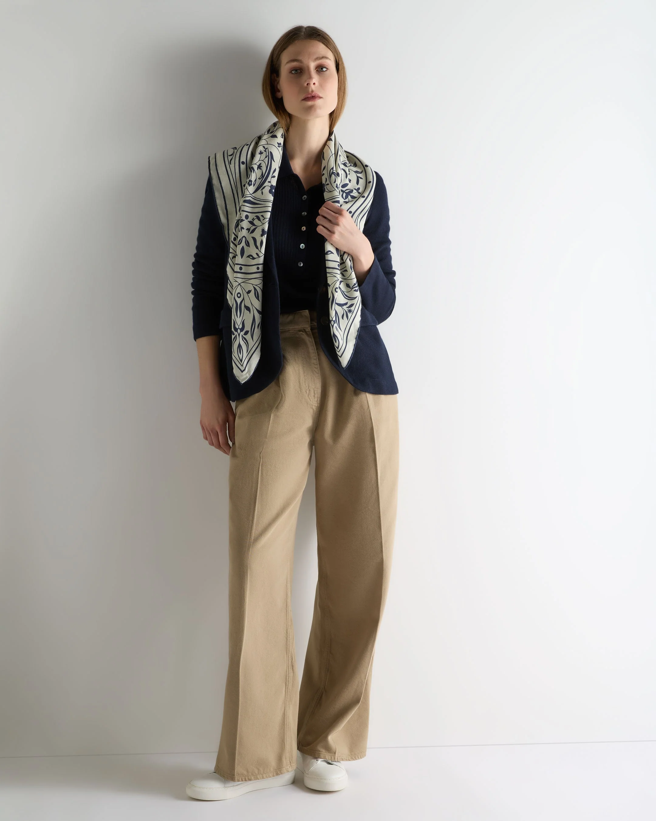 Women's Jayde Silk Blend Blazer Navy Blue - Image 3