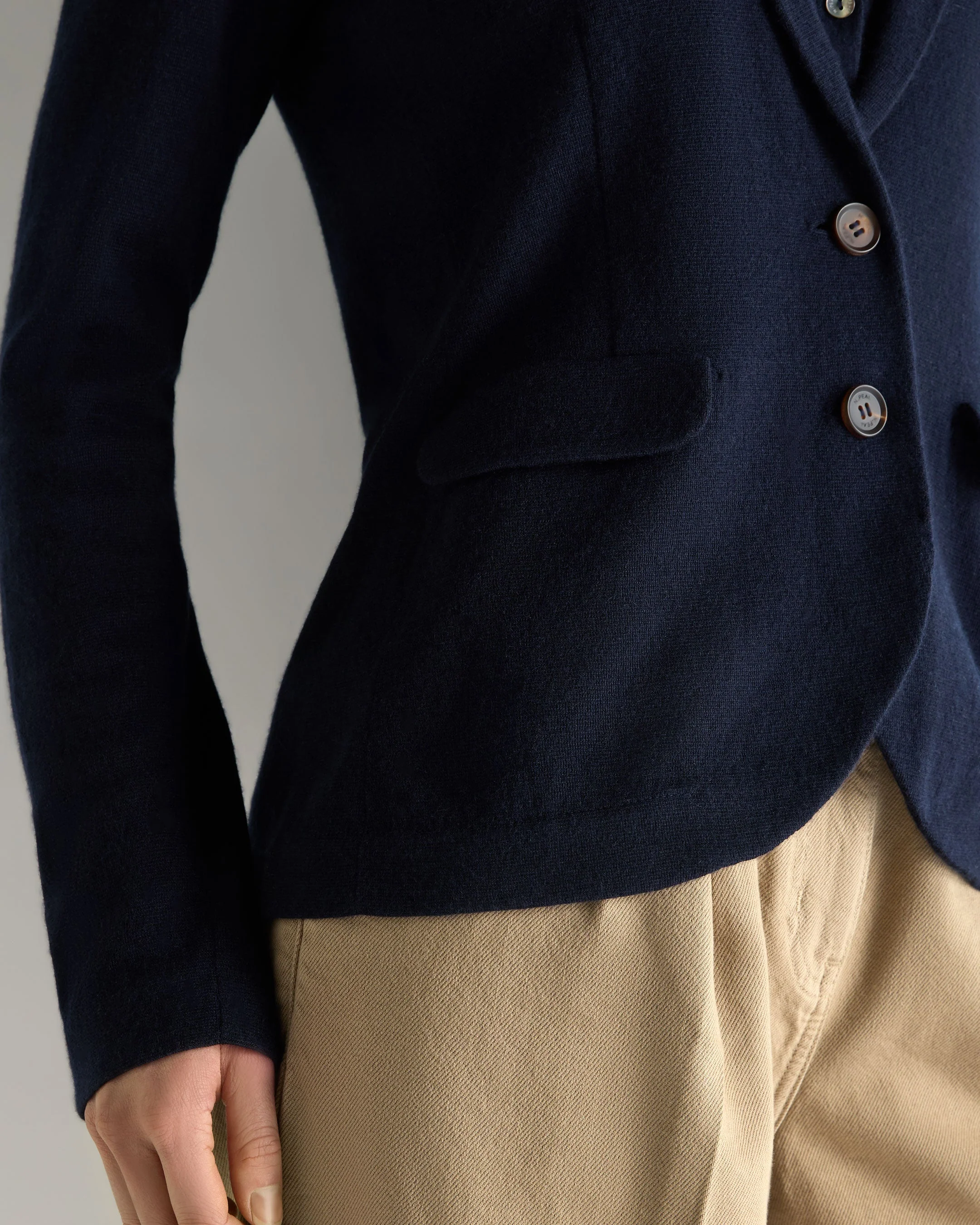 Women's Jayde Silk Blend Blazer Navy Blue - Image 5