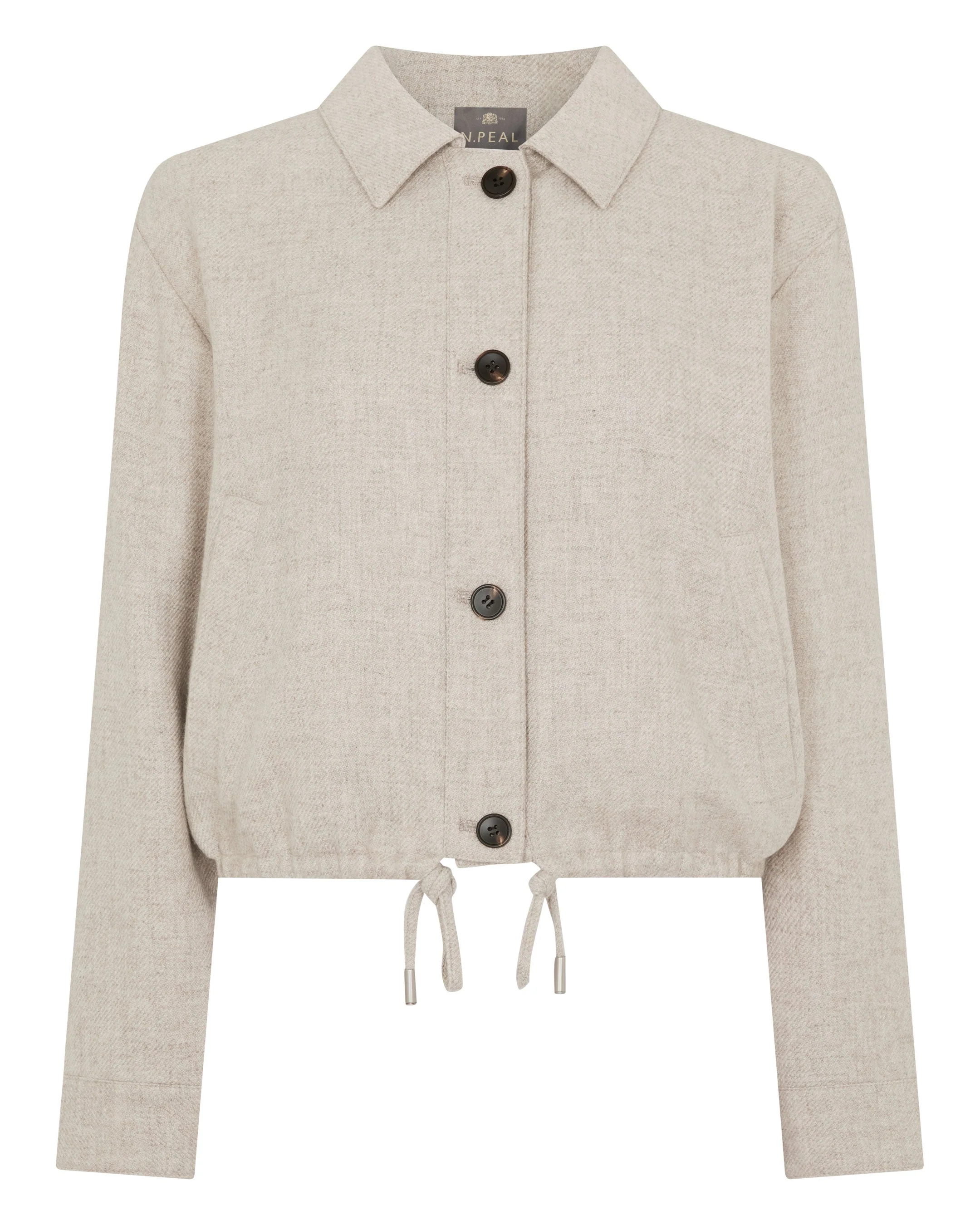 Women's Lilia Woven Cashmere Jacket Beige Brown - Image 2