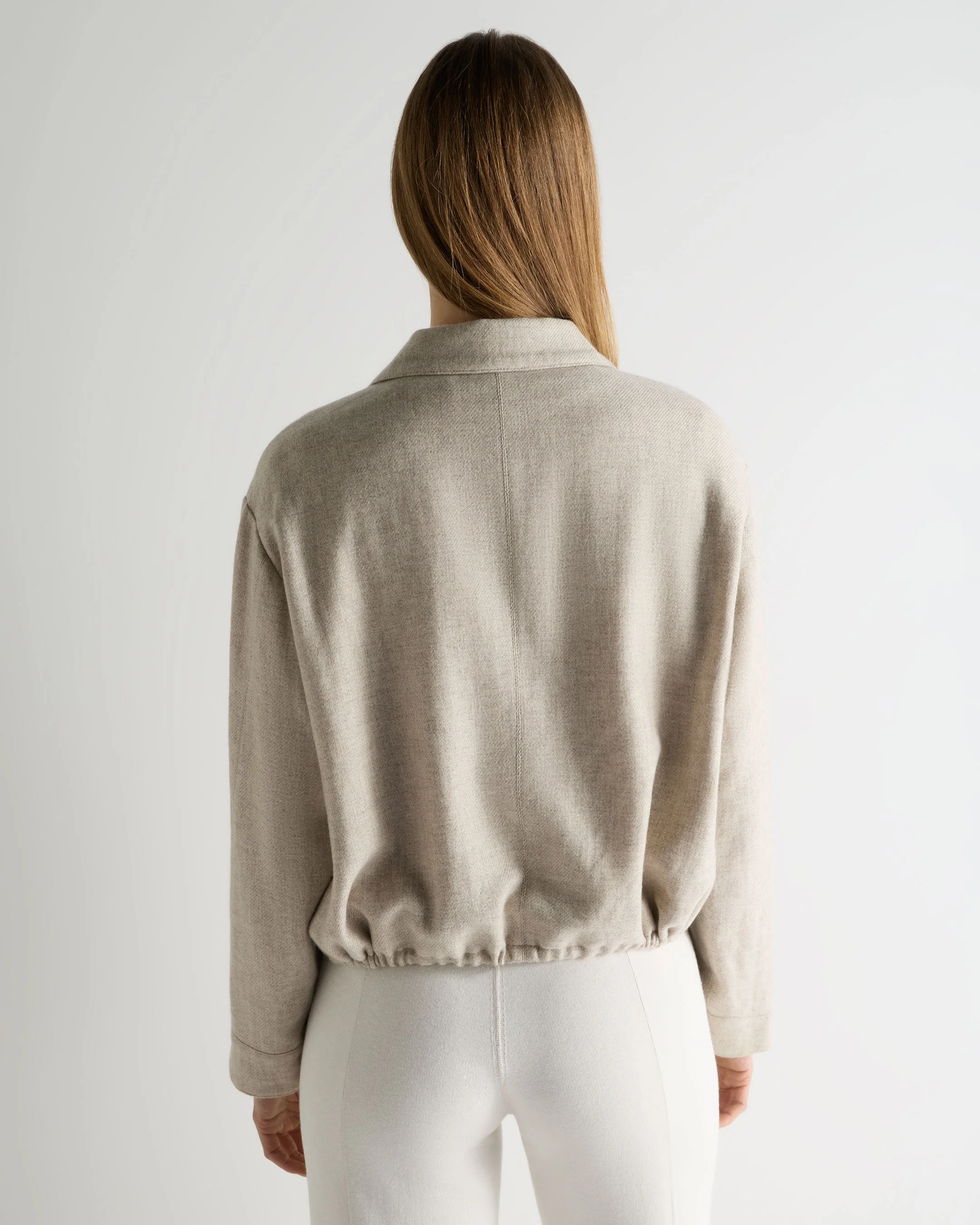 Women's Lilia Woven Cashmere Jacket Beige Brown - Image 4