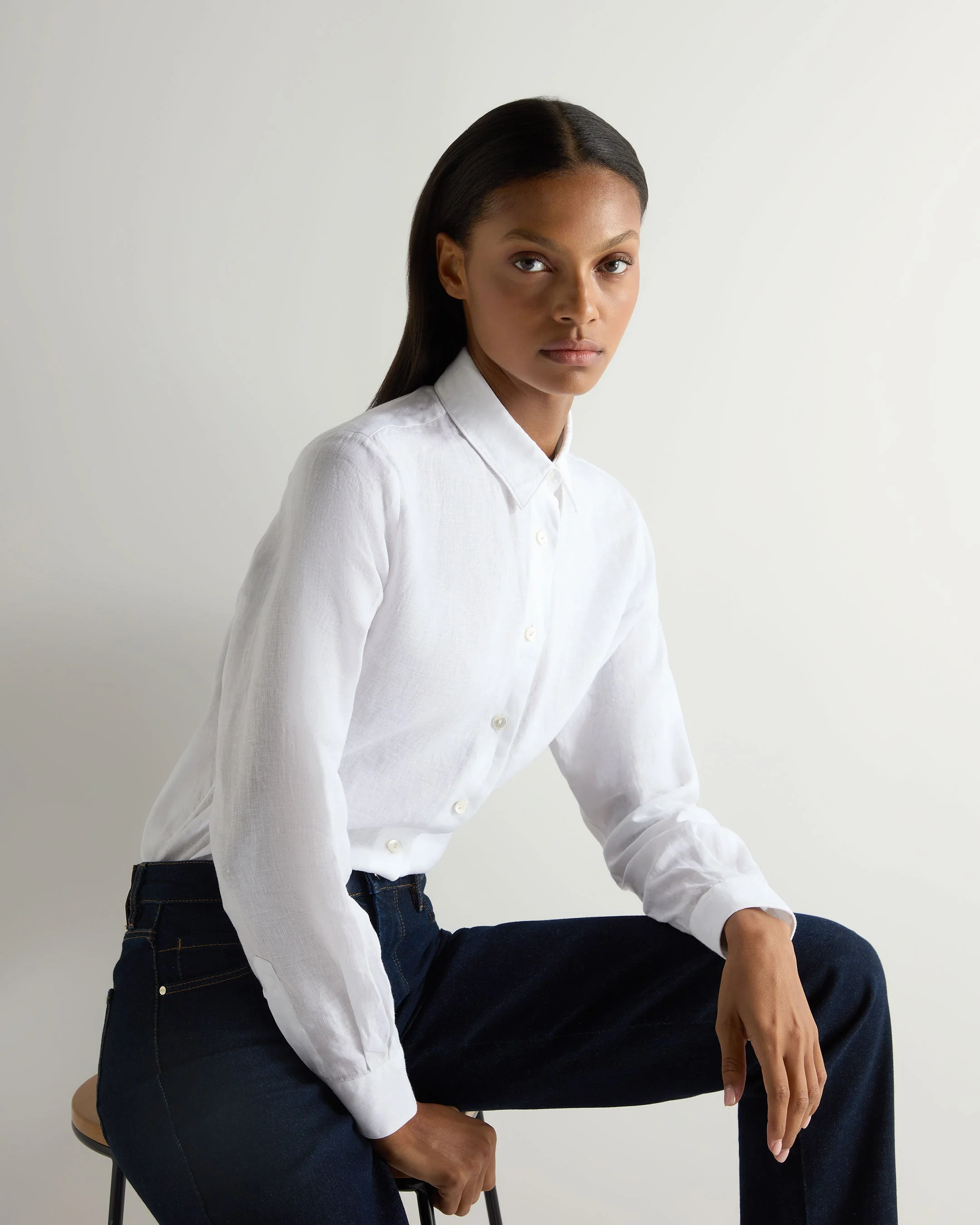 Women's Rochelle Linen Shirt White - Image 5
