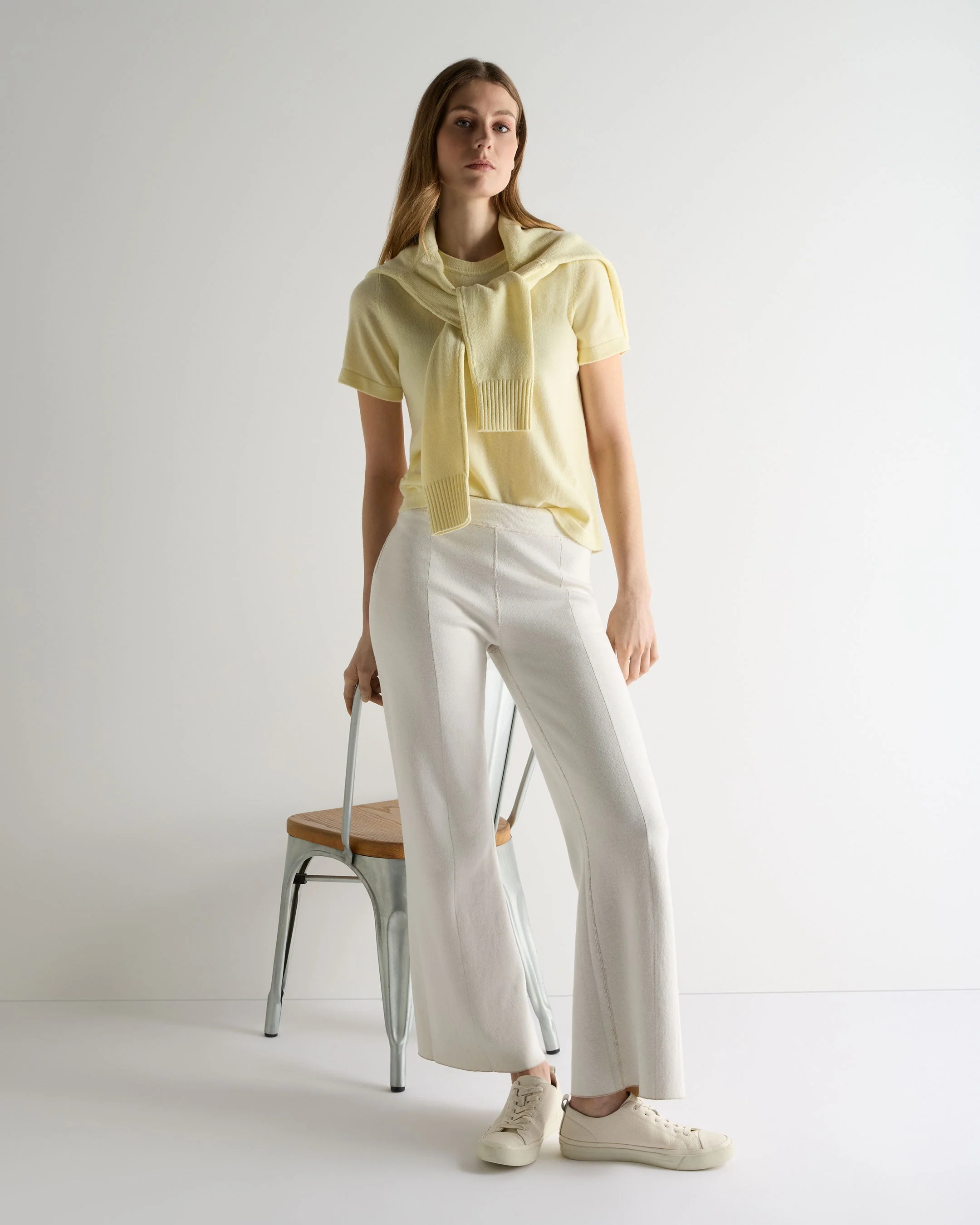 Women's Lottie Cashmere T-Shirt Butter Yellow - Image 3