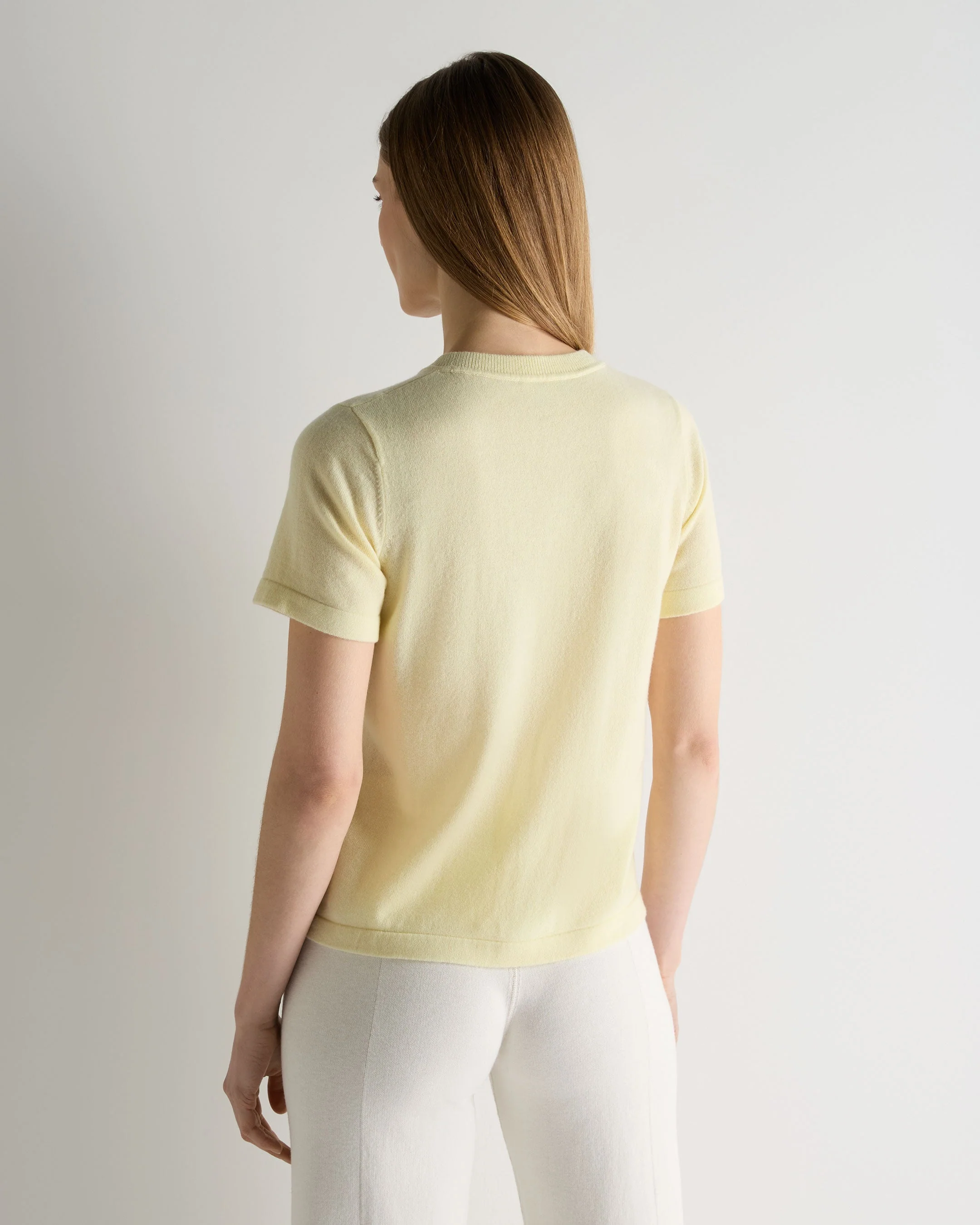 Women's Lottie Cashmere T-Shirt Butter Yellow - Image 4